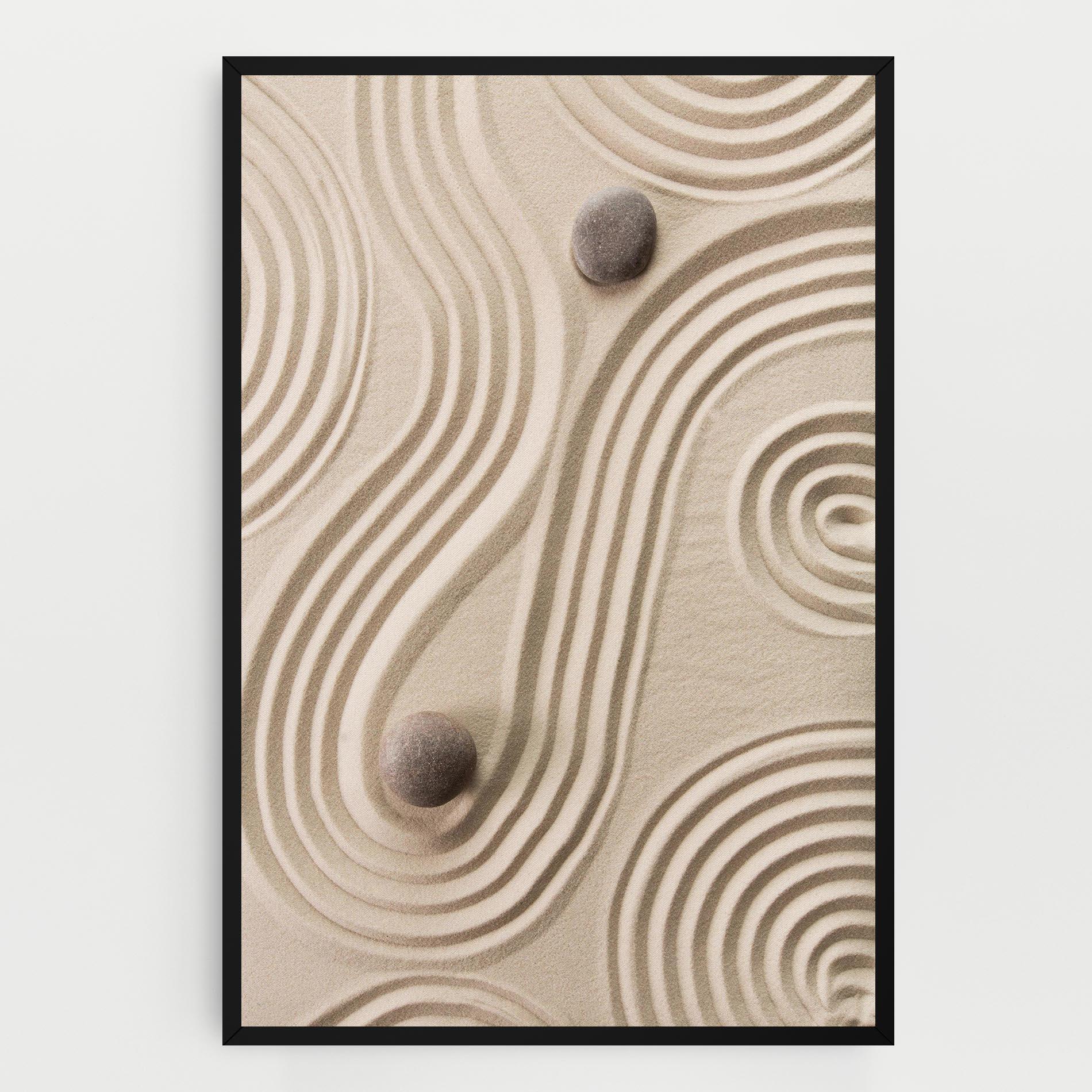 Leinwandbild Cream Zen Stones mockup 0