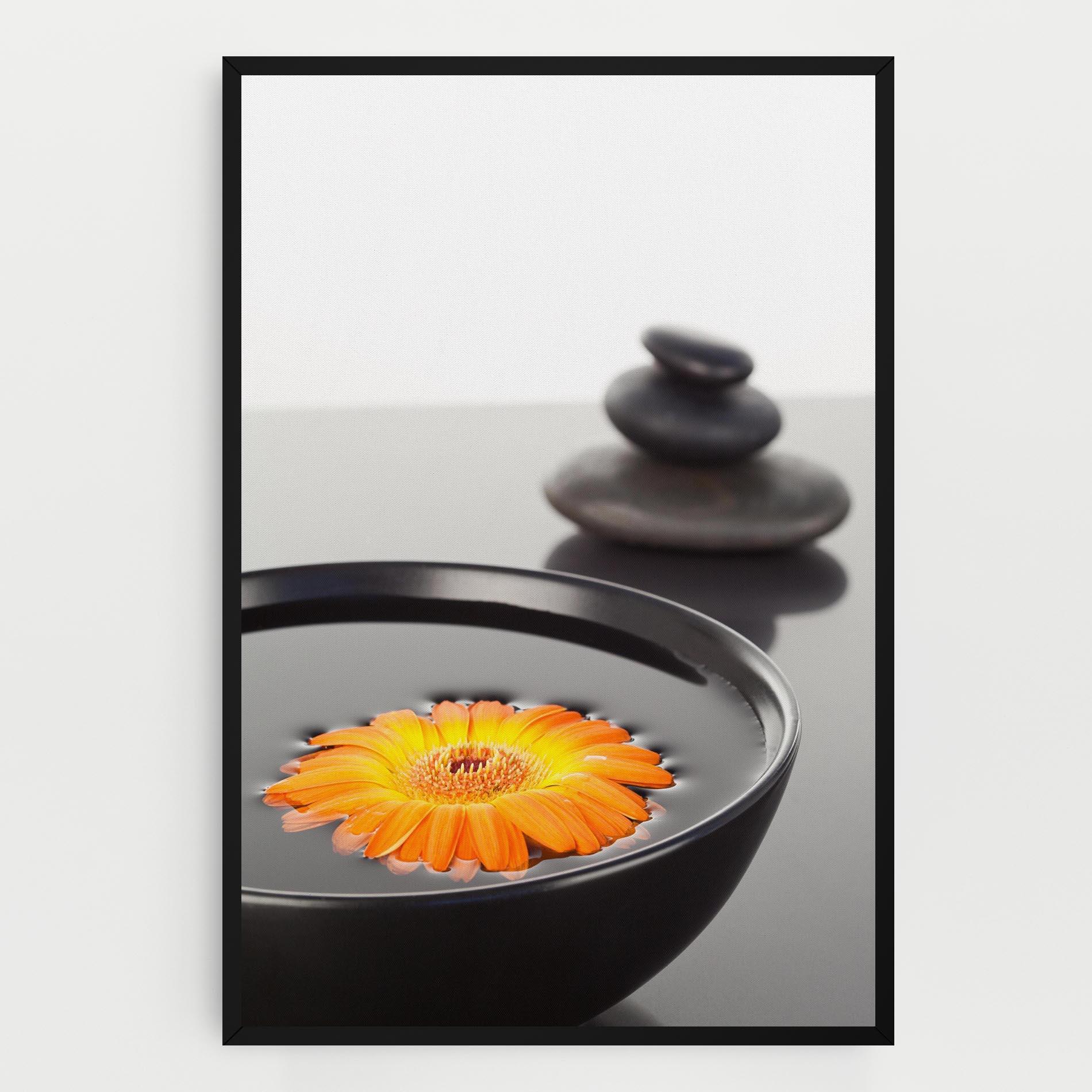 Leinwandbild Stone Orange Flower mockup 0