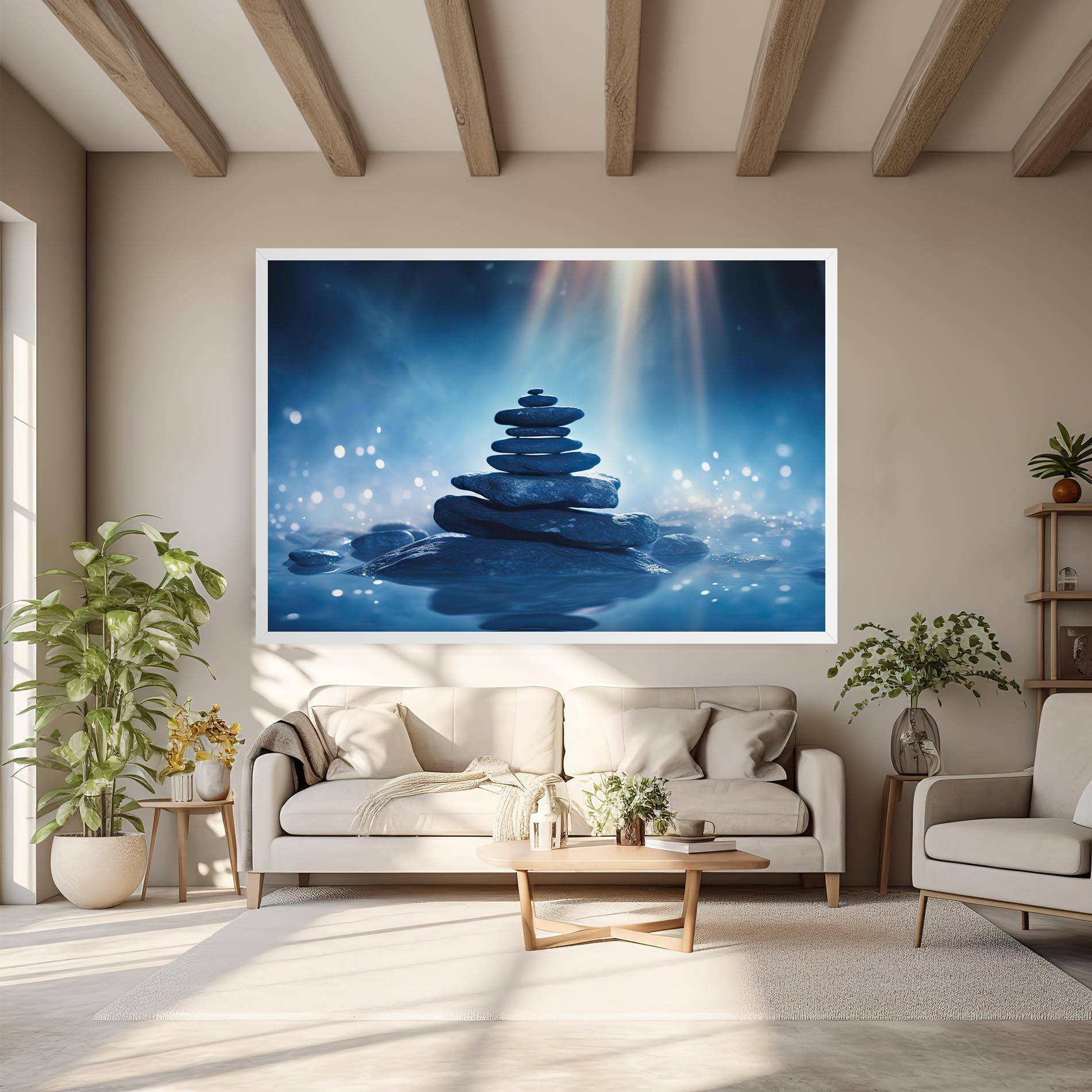 Leinwandbild Blue Light Stone mockup 6