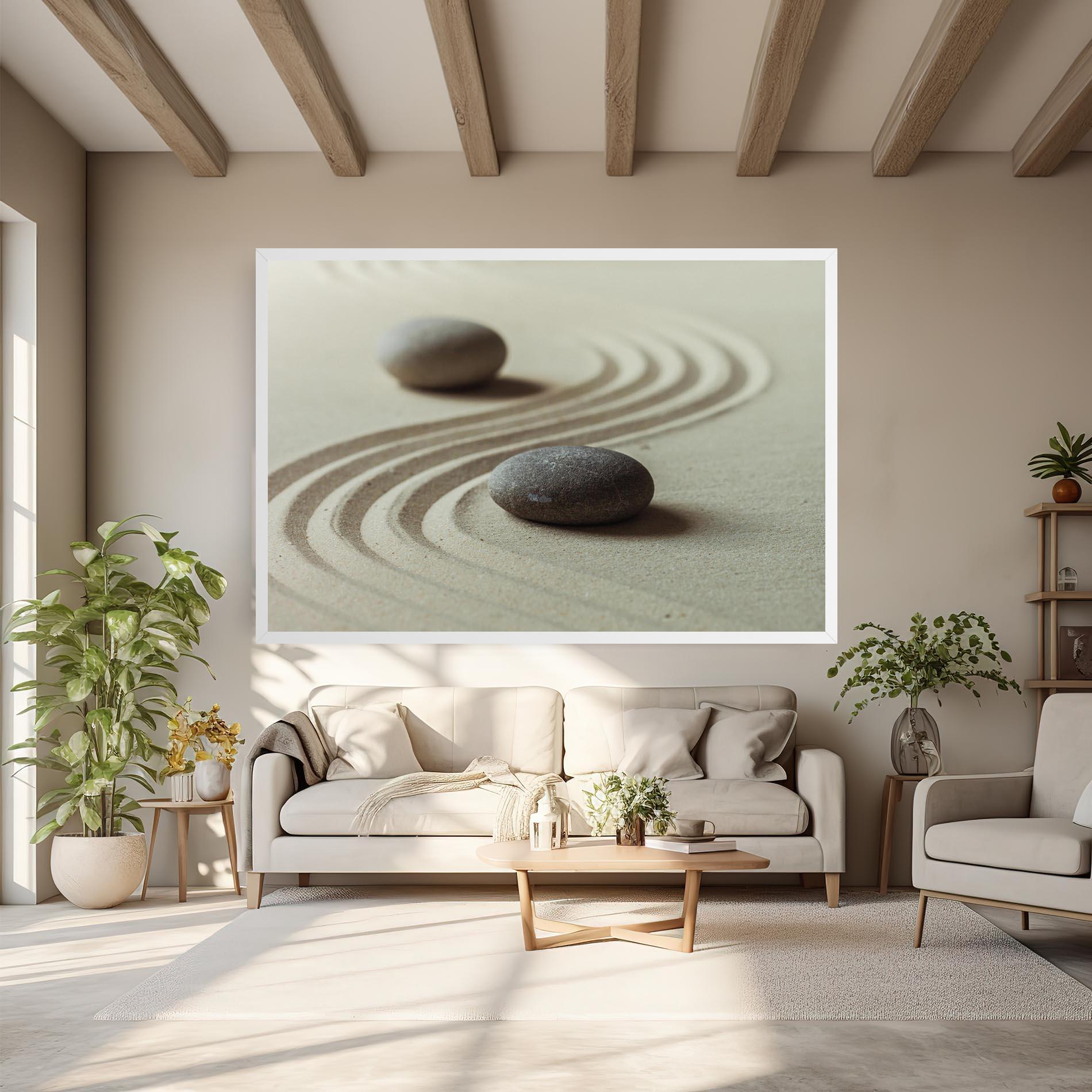 Leinwandbild Cream Sand Stones mockup 6