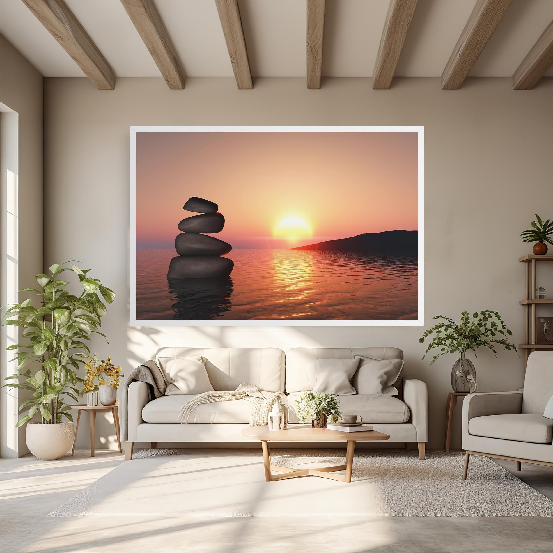 Leinwandbild Peace And Sunset mockup 6