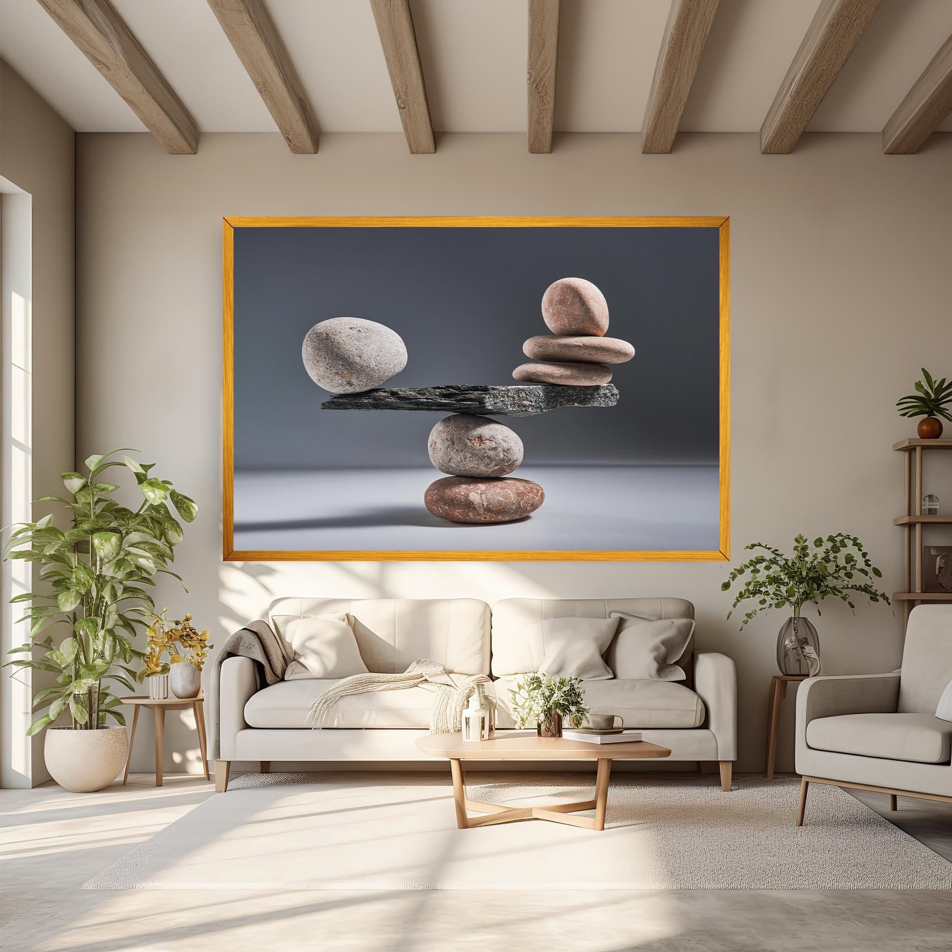 Leinwandbild Balancing Pebbles mockup 6
