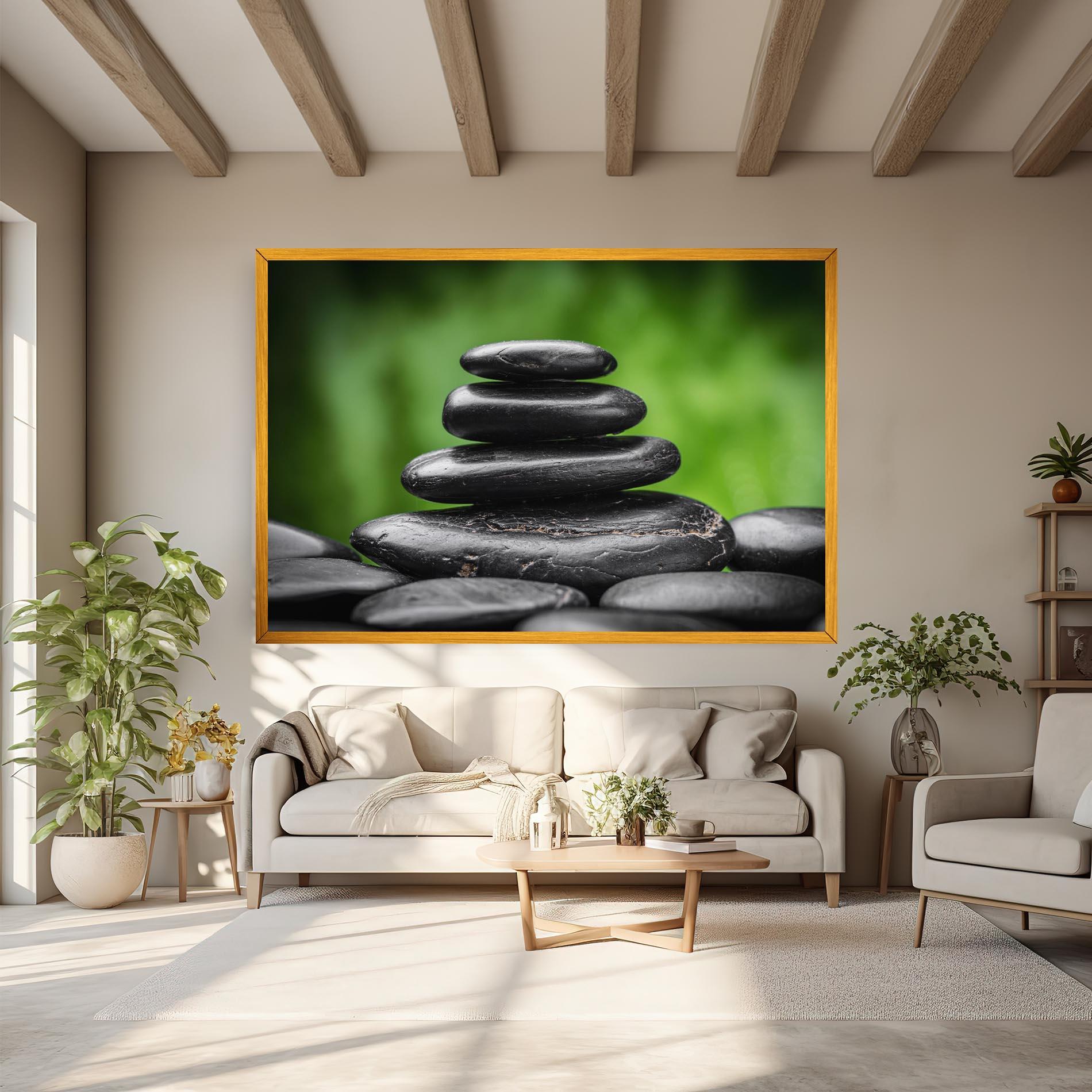 Leinwandbild Black Stone Meditation mockup 6