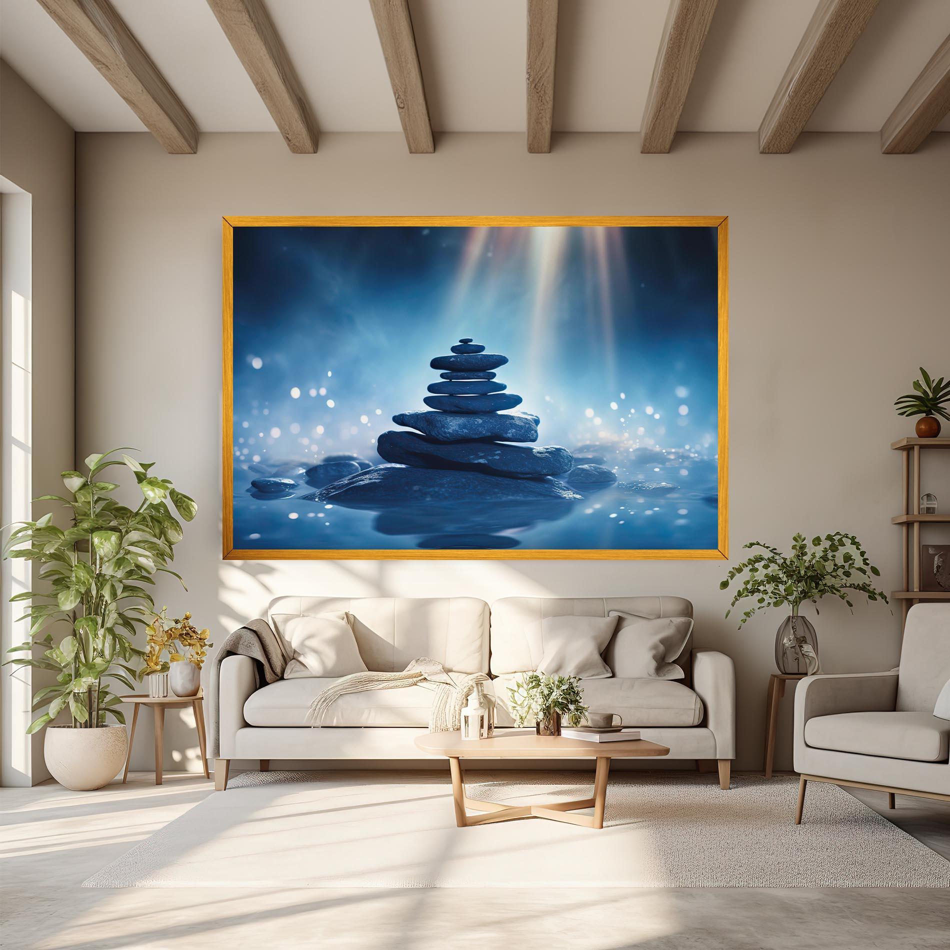 Leinwandbild Blue Light Stone mockup 6