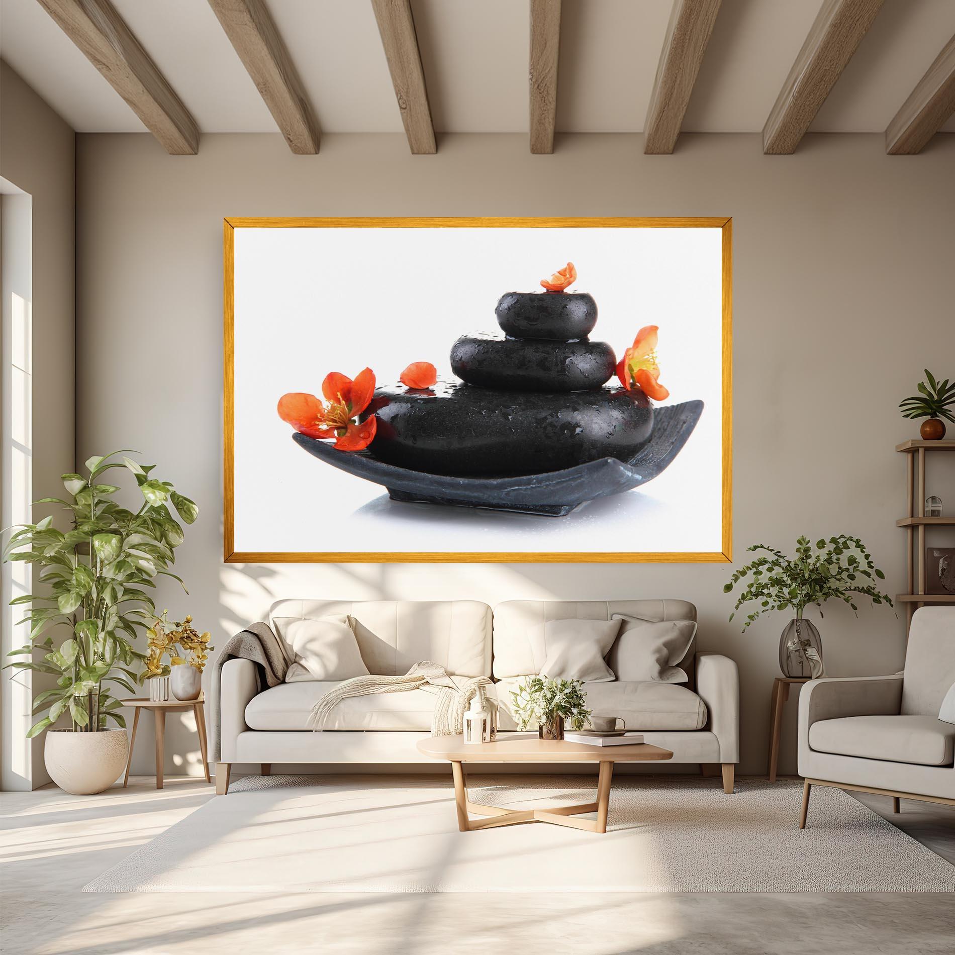 Leinwandbild Spa Stones Flowers mockup 6