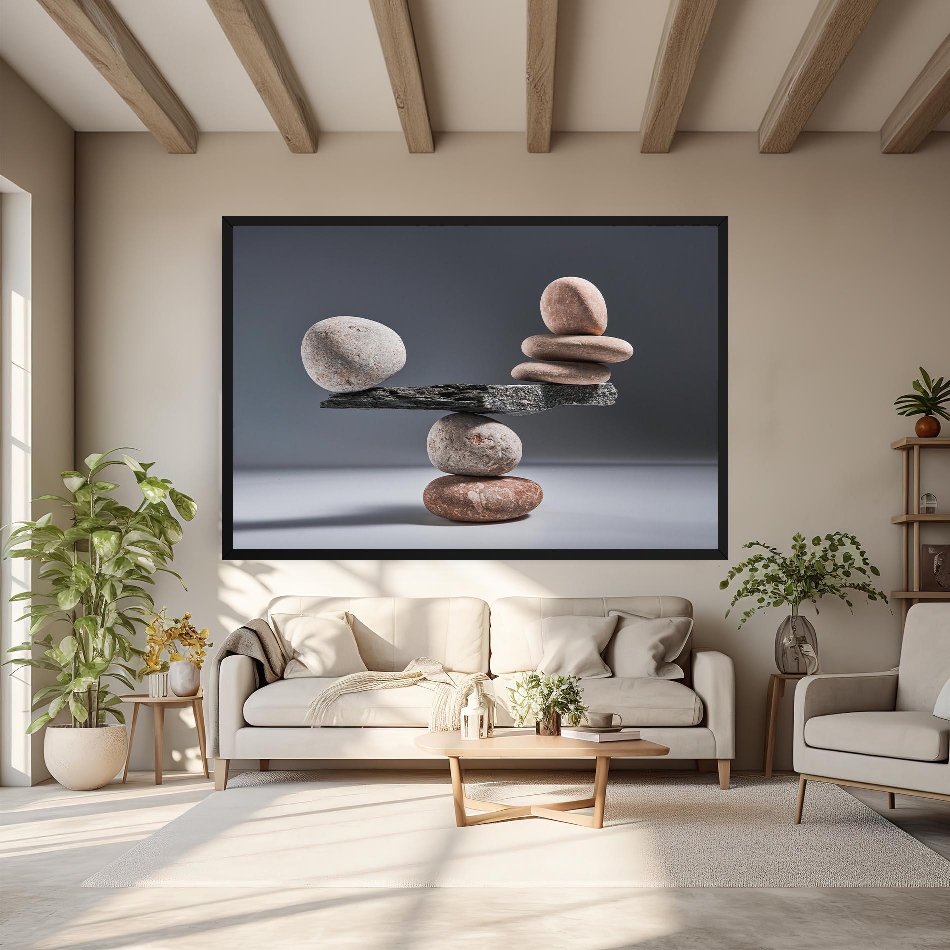 Leinwandbild Balancing Pebbles mockup 6