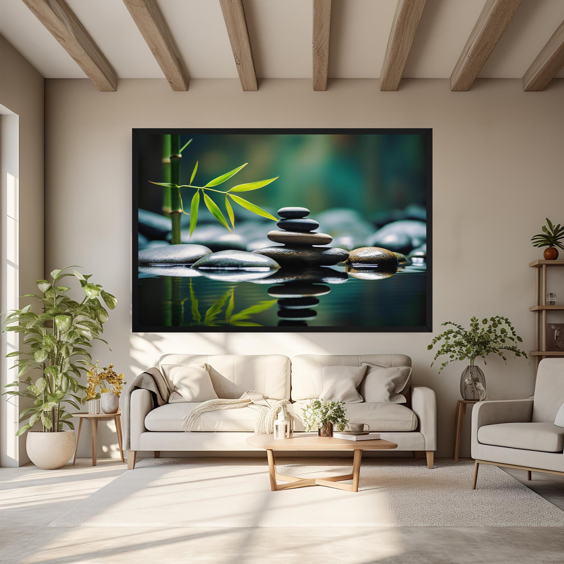 Leinwandbild Bamboo Stones mockup 6