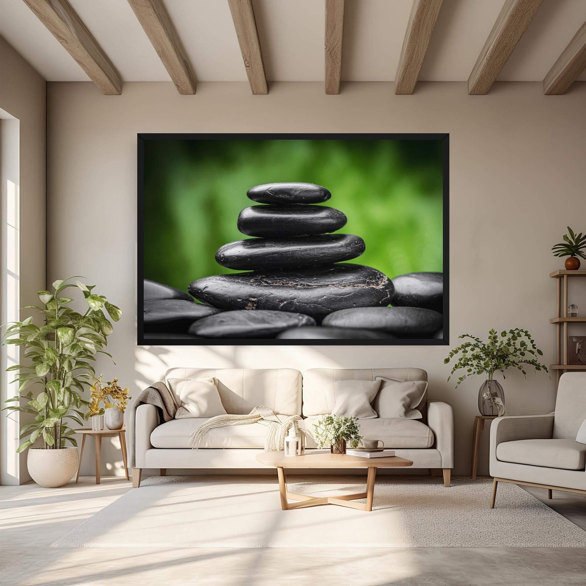 Leinwandbild Black Stone Meditation mockup 6