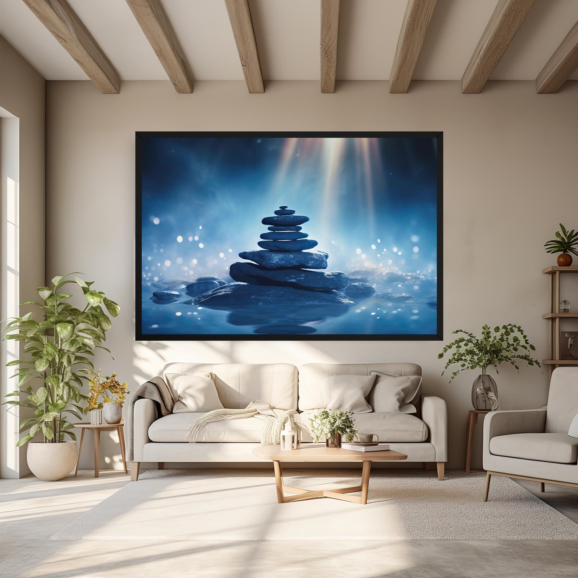 Leinwandbild Blue Light Stone mockup 6