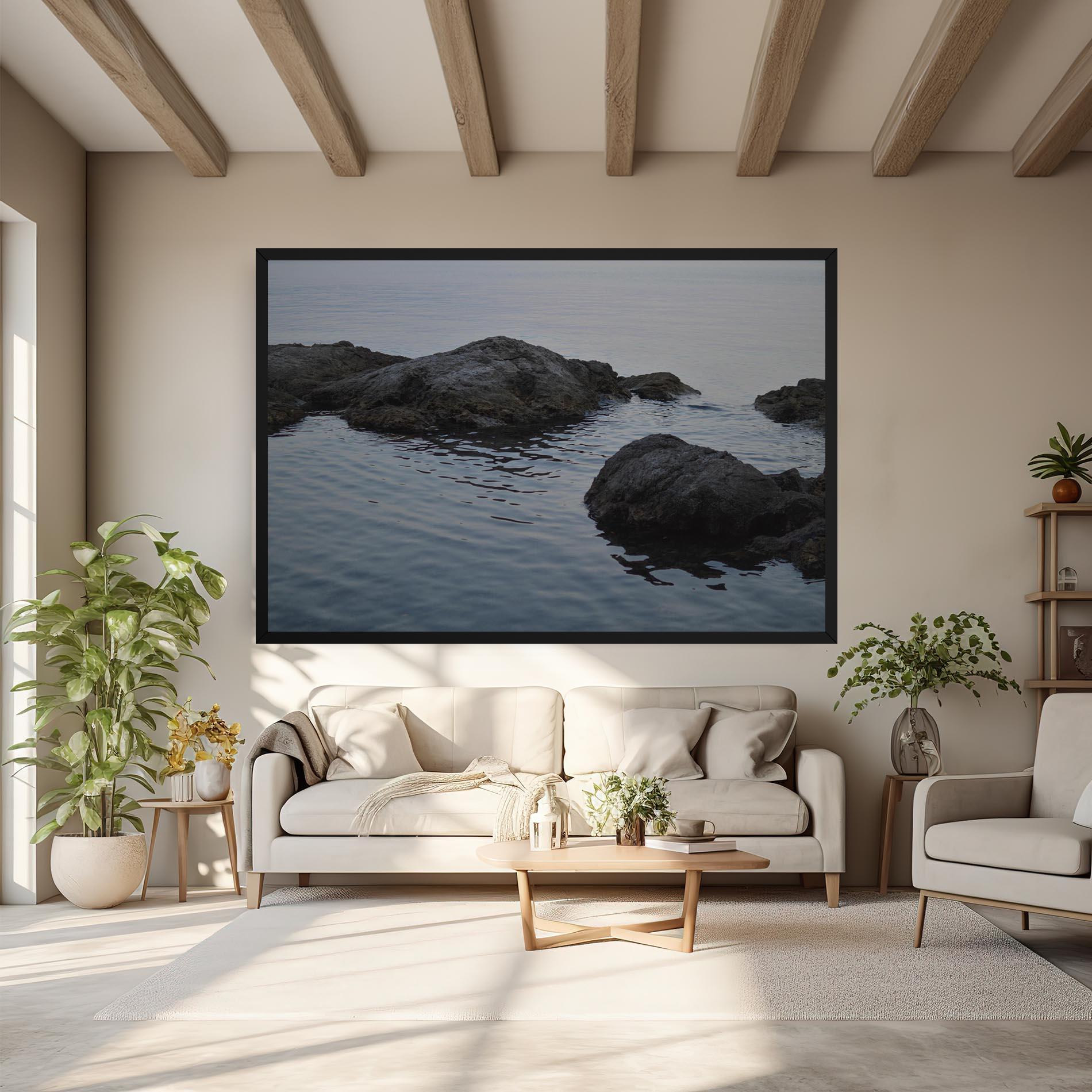 Leinwandbild Calm Water Stones mockup 6