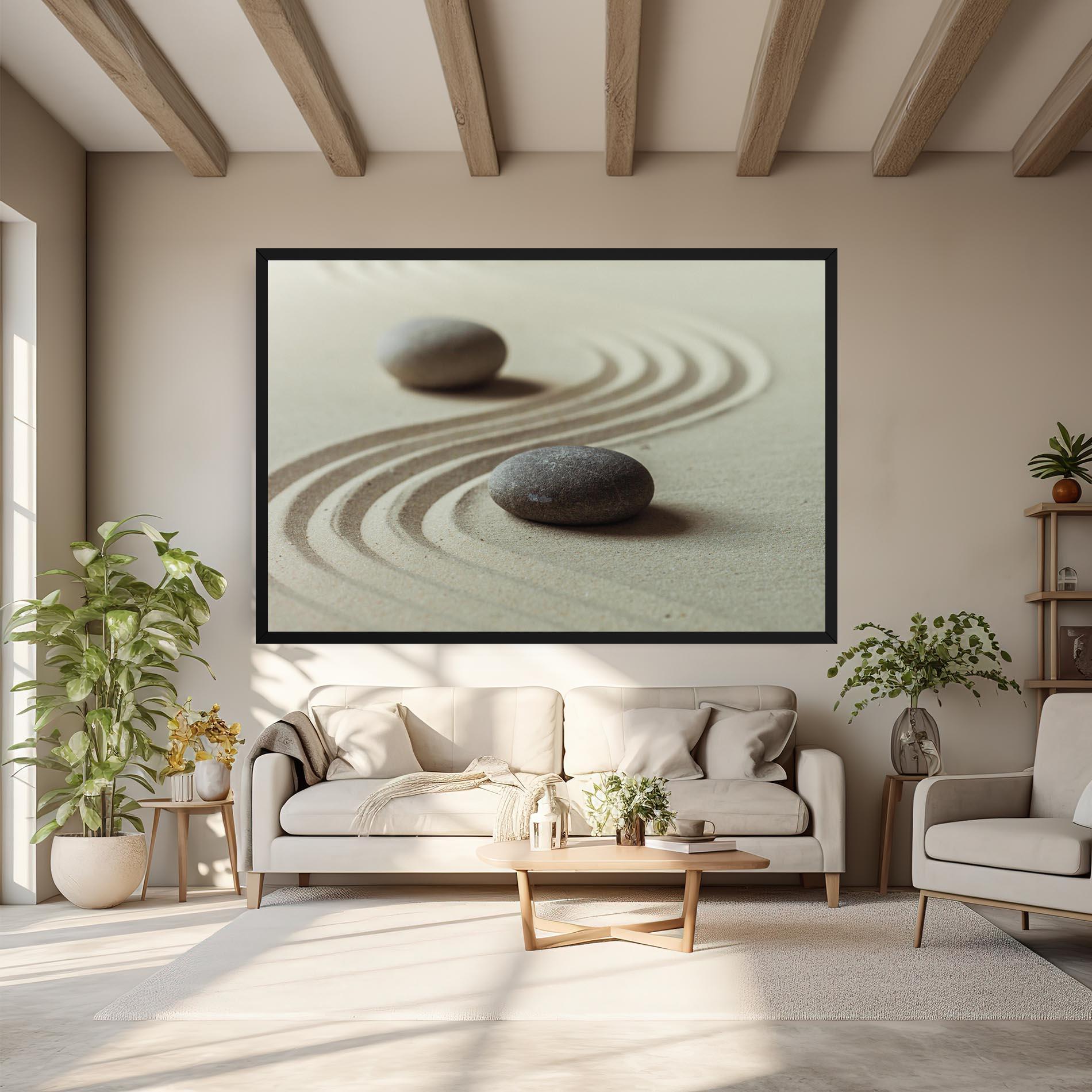 Leinwandbild Cream Sand Stones mockup 6