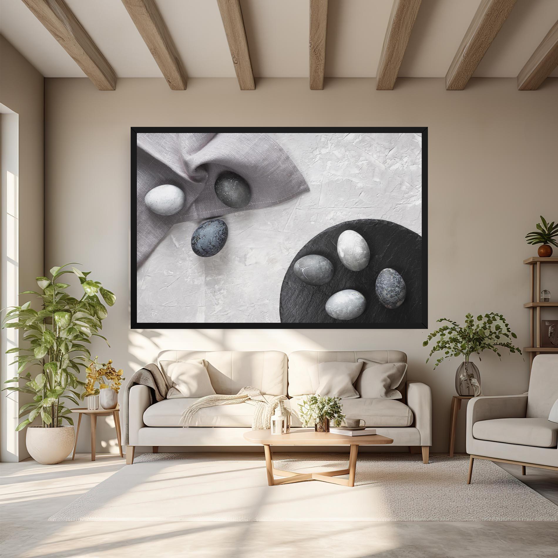 Leinwandbild Eggs Stone mockup 6