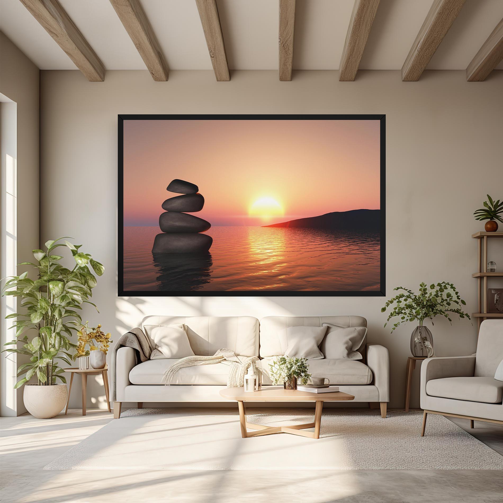 Leinwandbild Peace And Sunset mockup 6