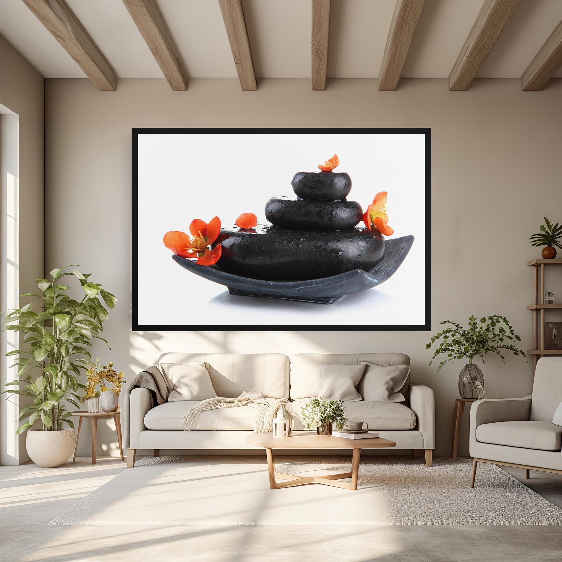 Leinwandbild Spa Stones Flowers mockup 6