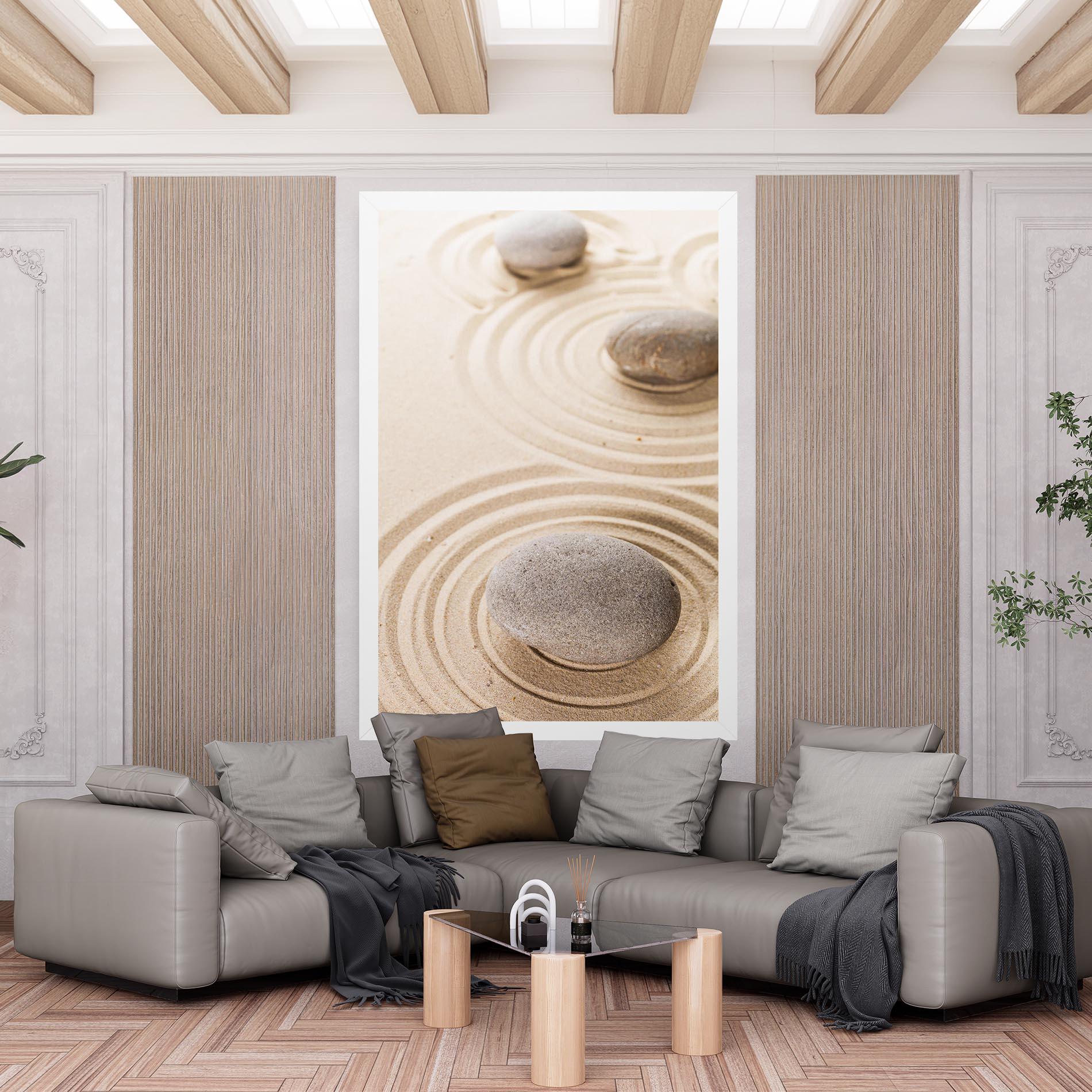 Leinwandbild Meditation Cream Stone mockup 6