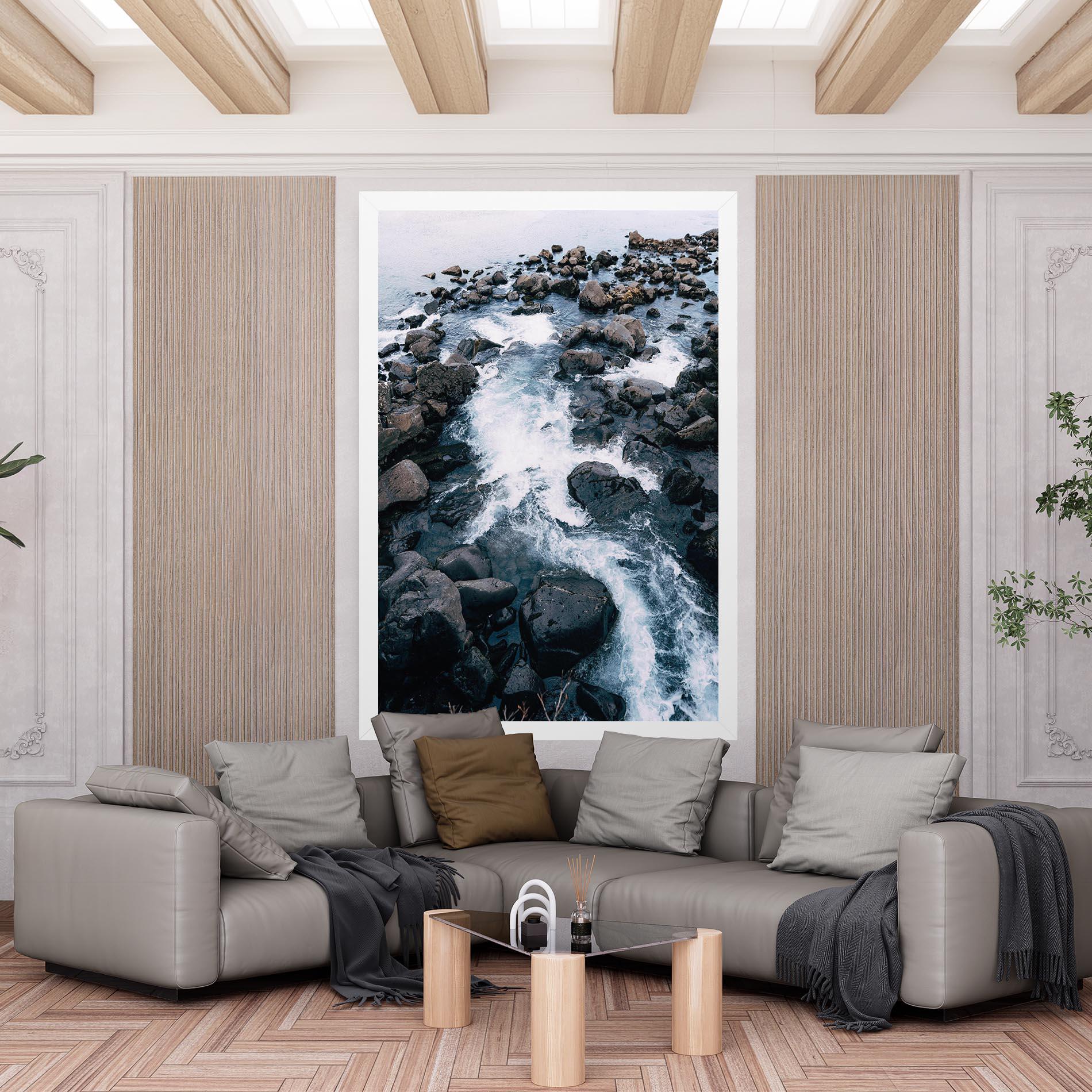 Leinwandbild Mountain River Rock mockup 6