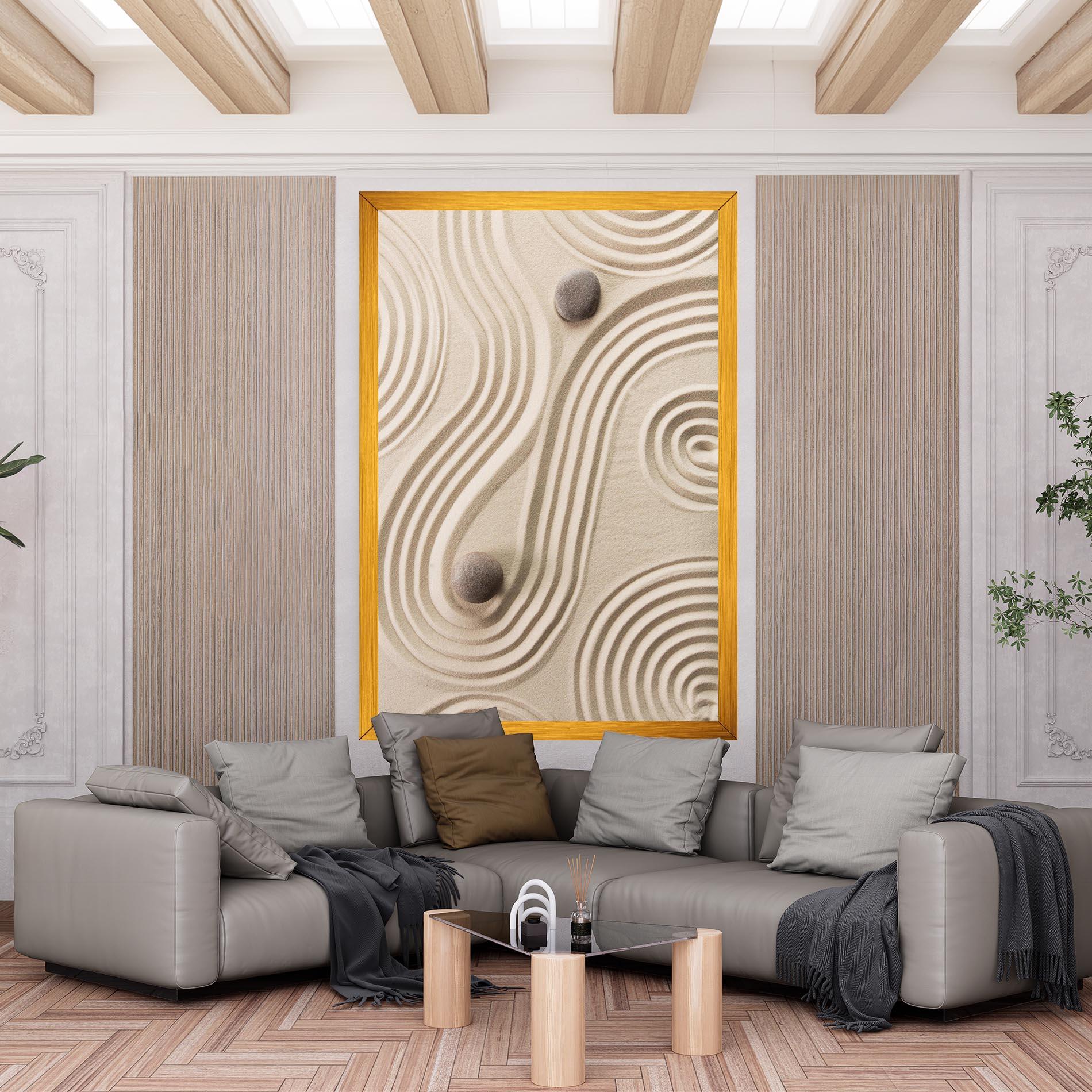 Leinwandbild Cream Zen Stones mockup 6