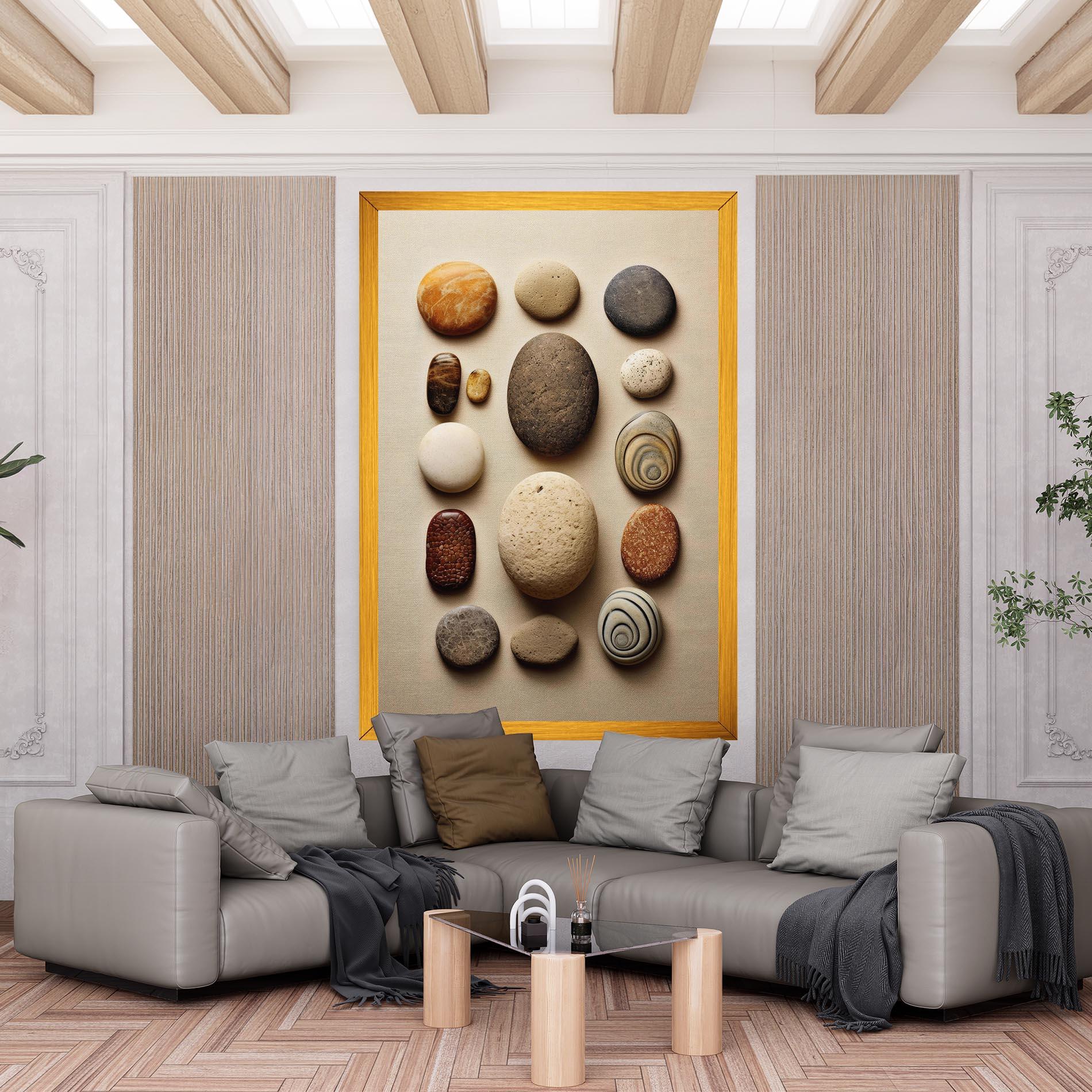 Leinwandbild Massage Stones Sand mockup 6