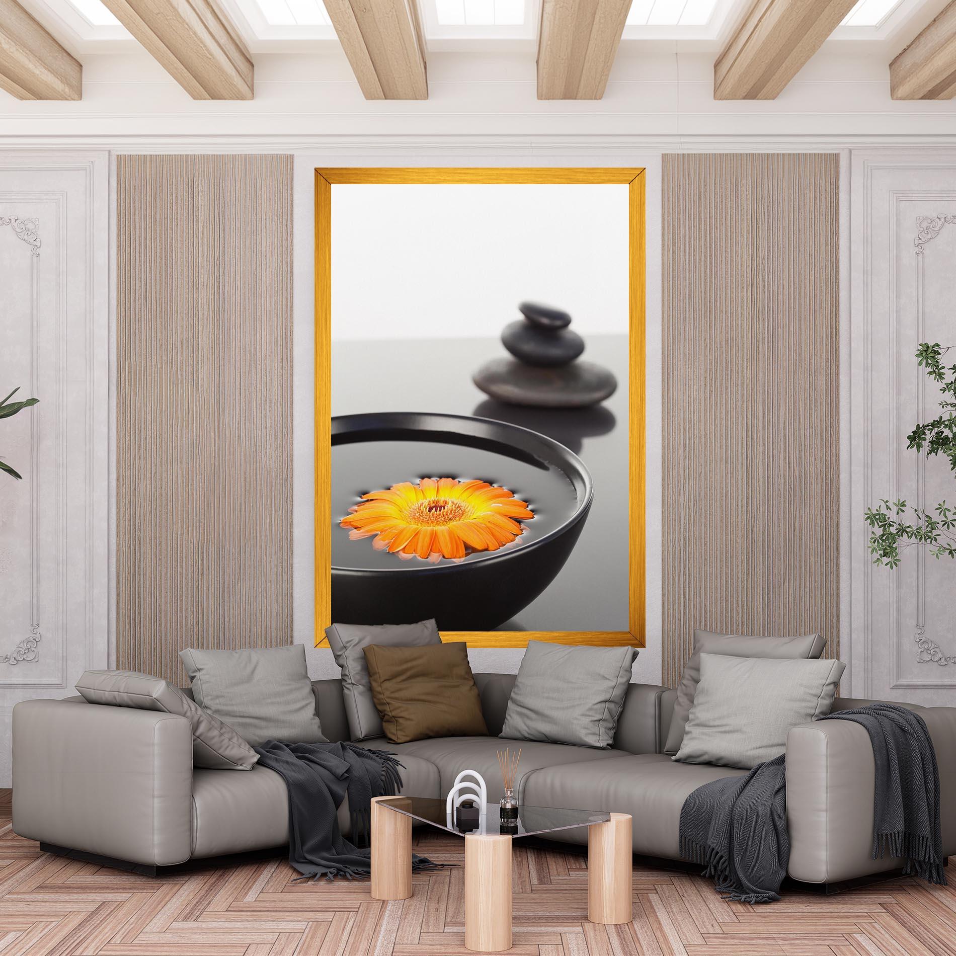 Leinwandbild Stone Orange Flower mockup 6