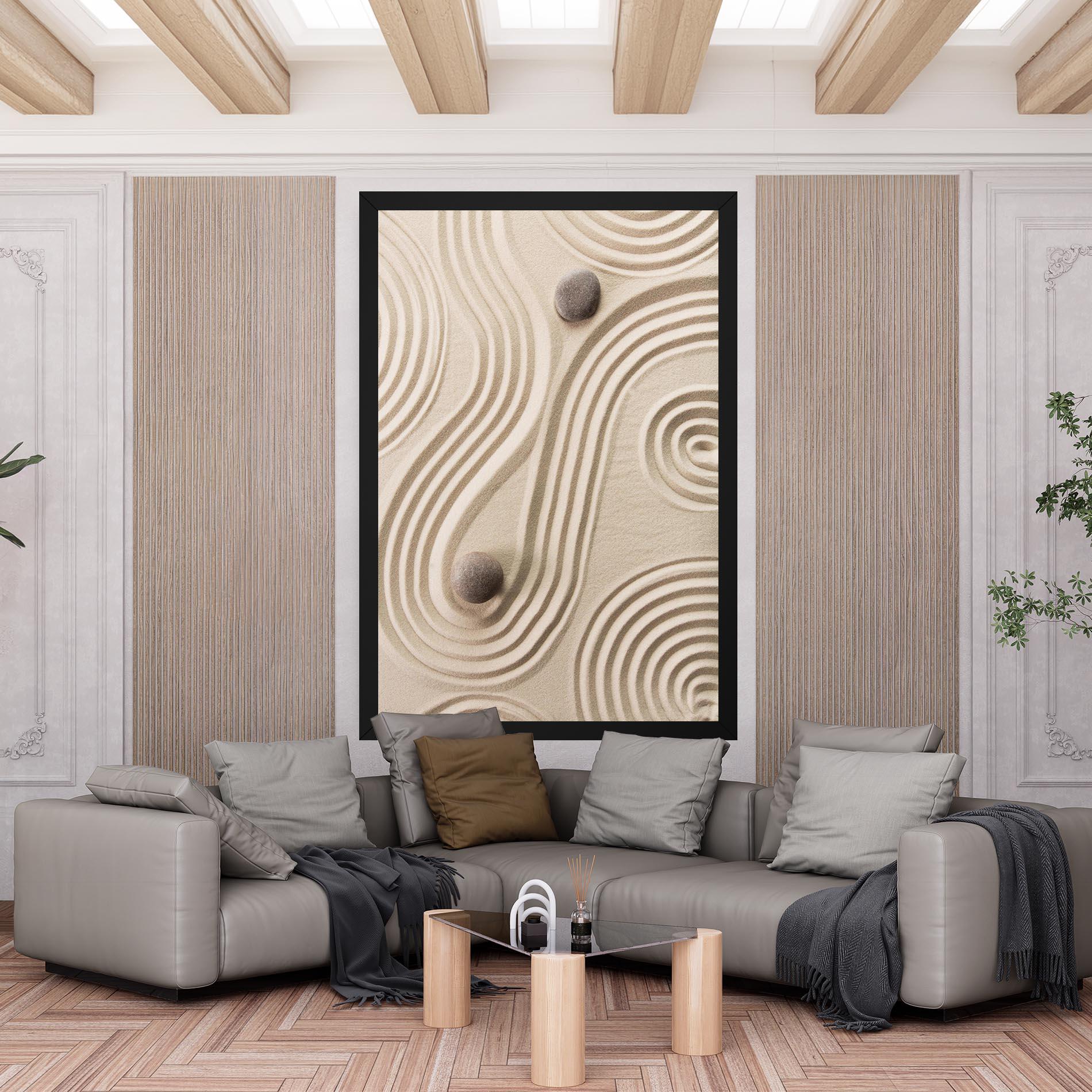 Leinwandbild Cream Zen Stones mockup 6