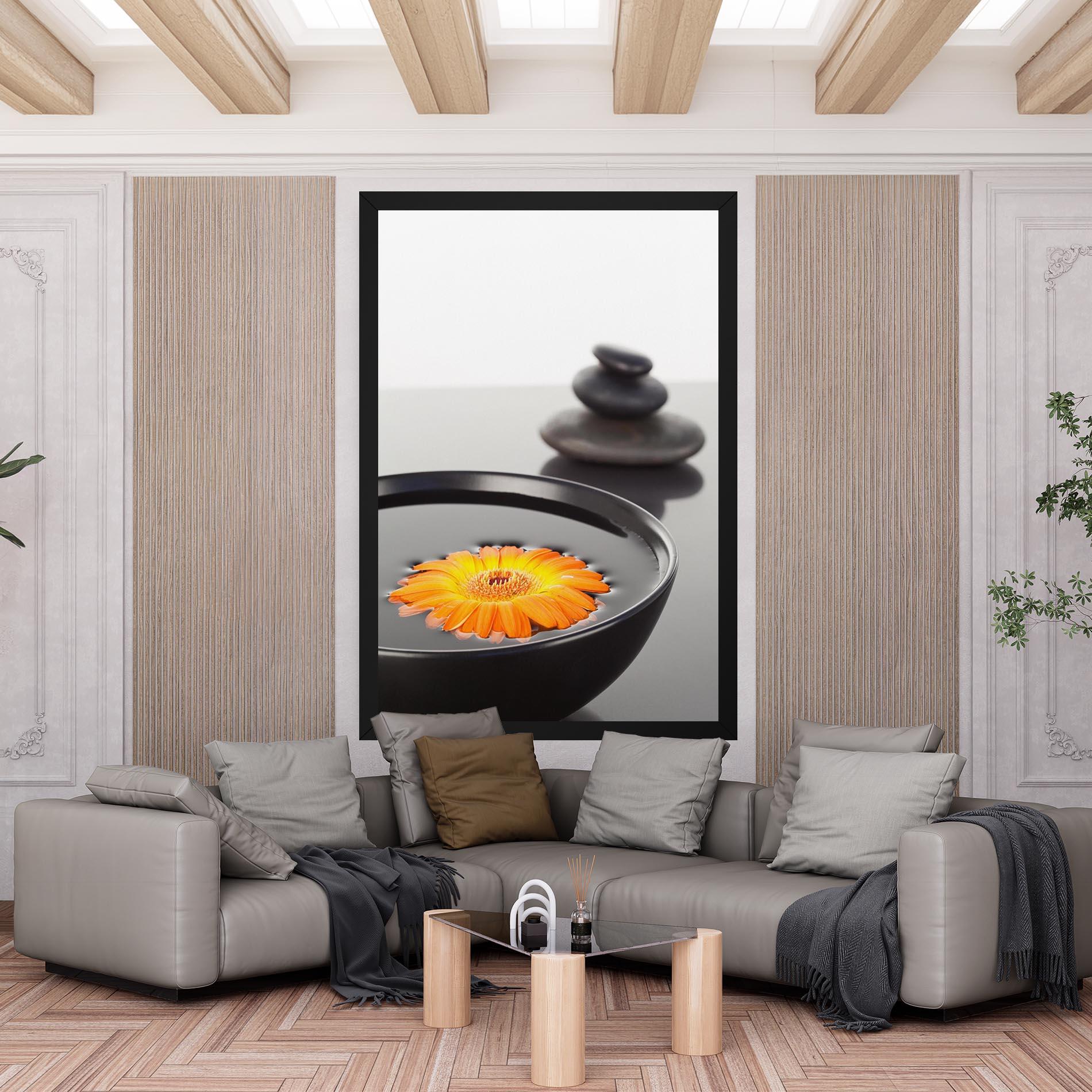 Leinwandbild Stone Orange Flower mockup 6