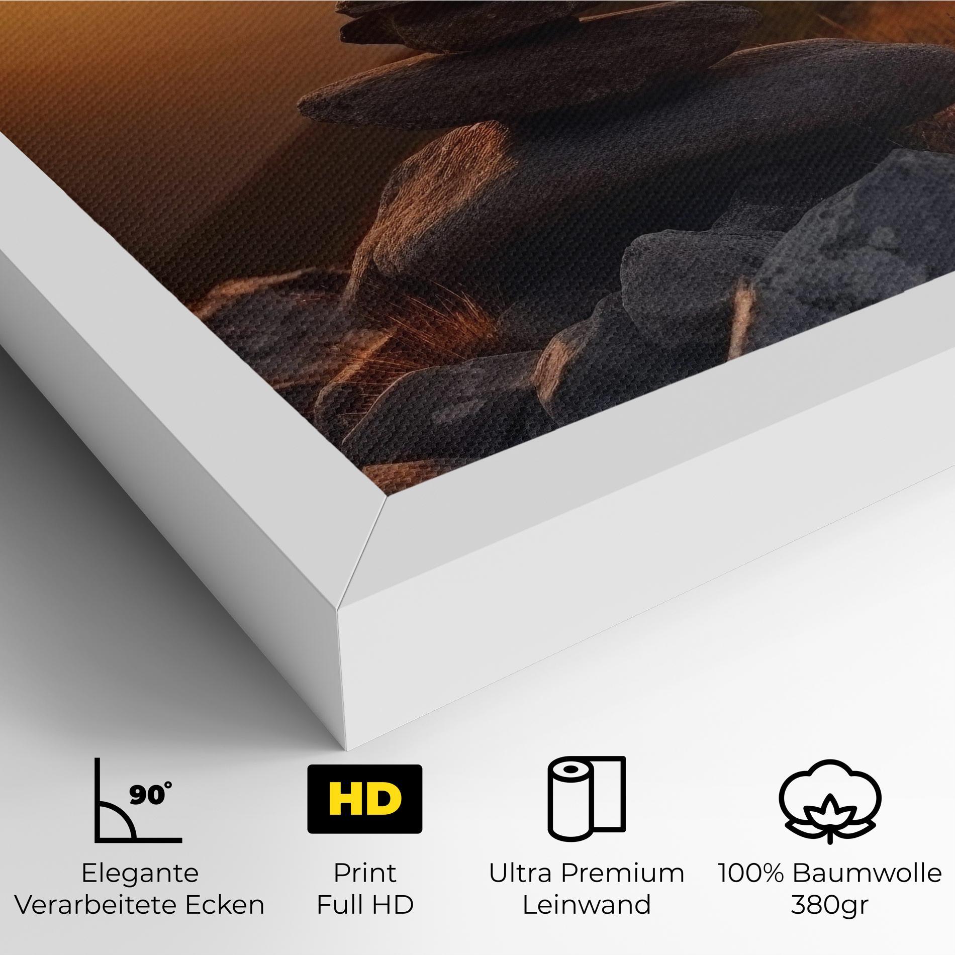 Leinwandbild Nature Sunset Stones mockup 4