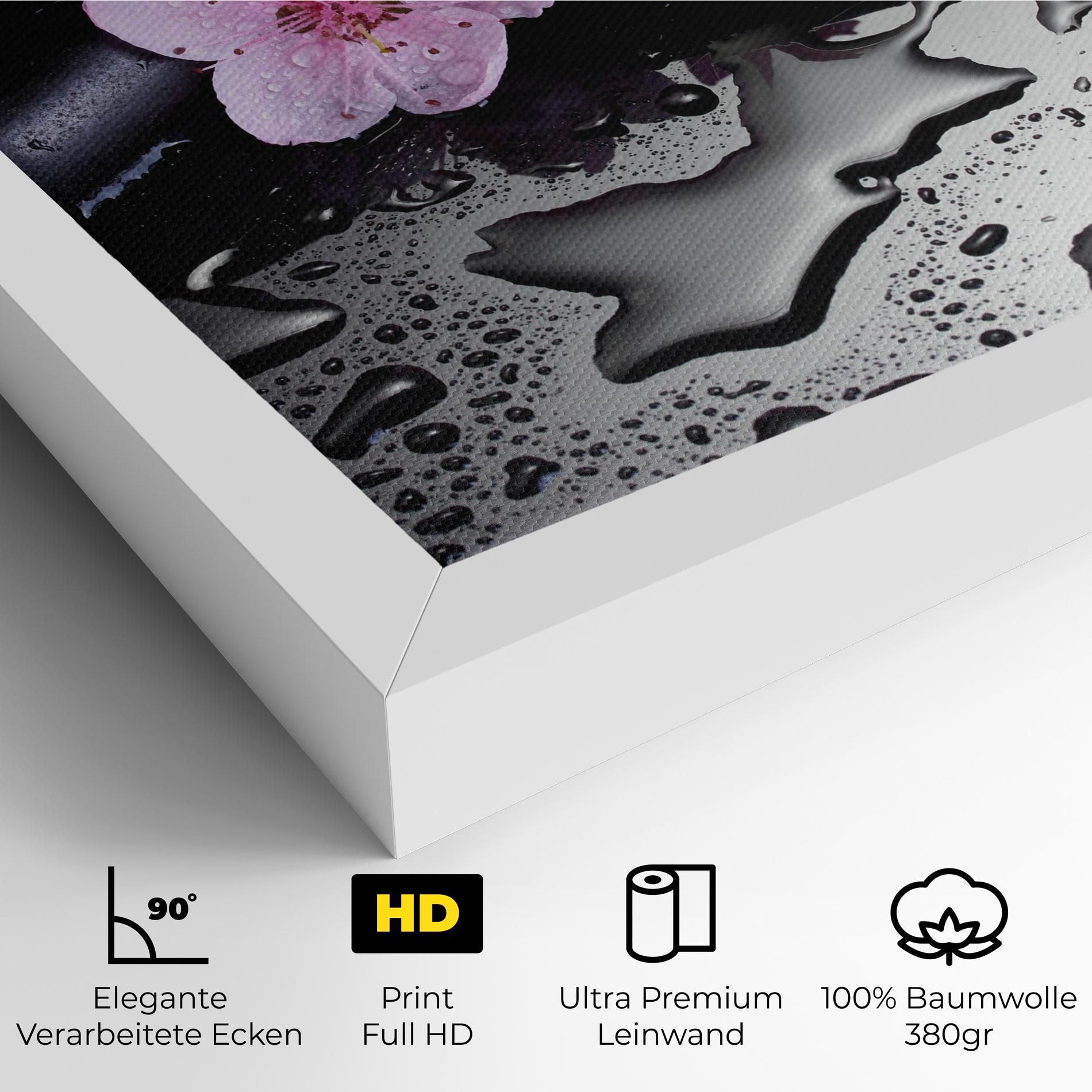 Pink Flowers Stones mockup 4