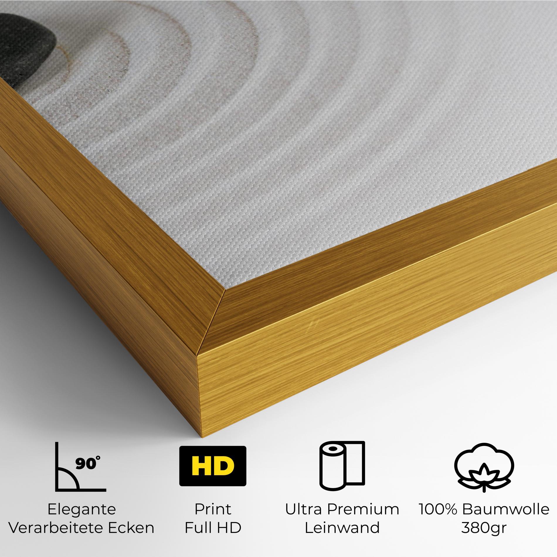 Leinwandbild Black Stones Sand mockup 4