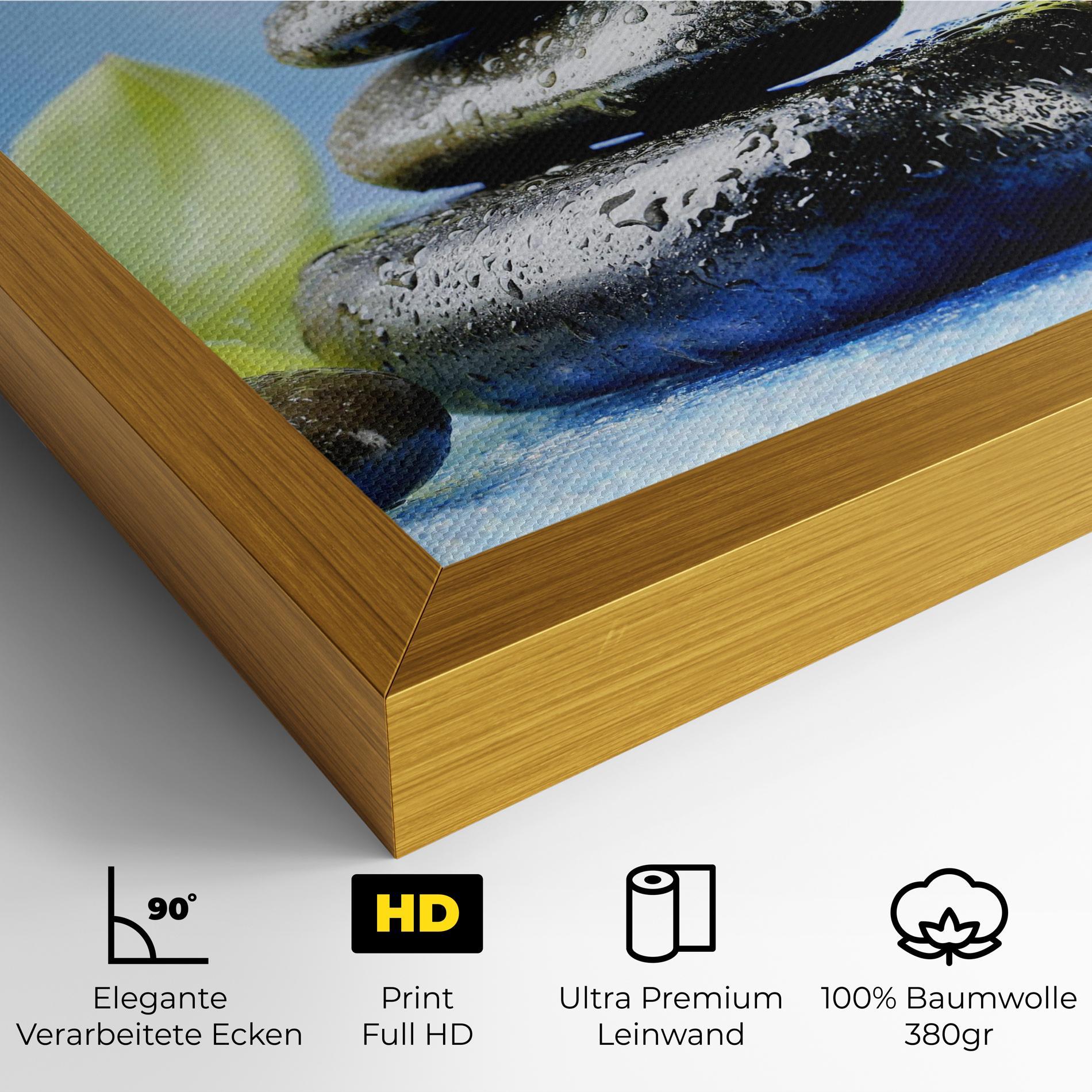 Leinwandbild Blooming Orchid Stone mockup 4