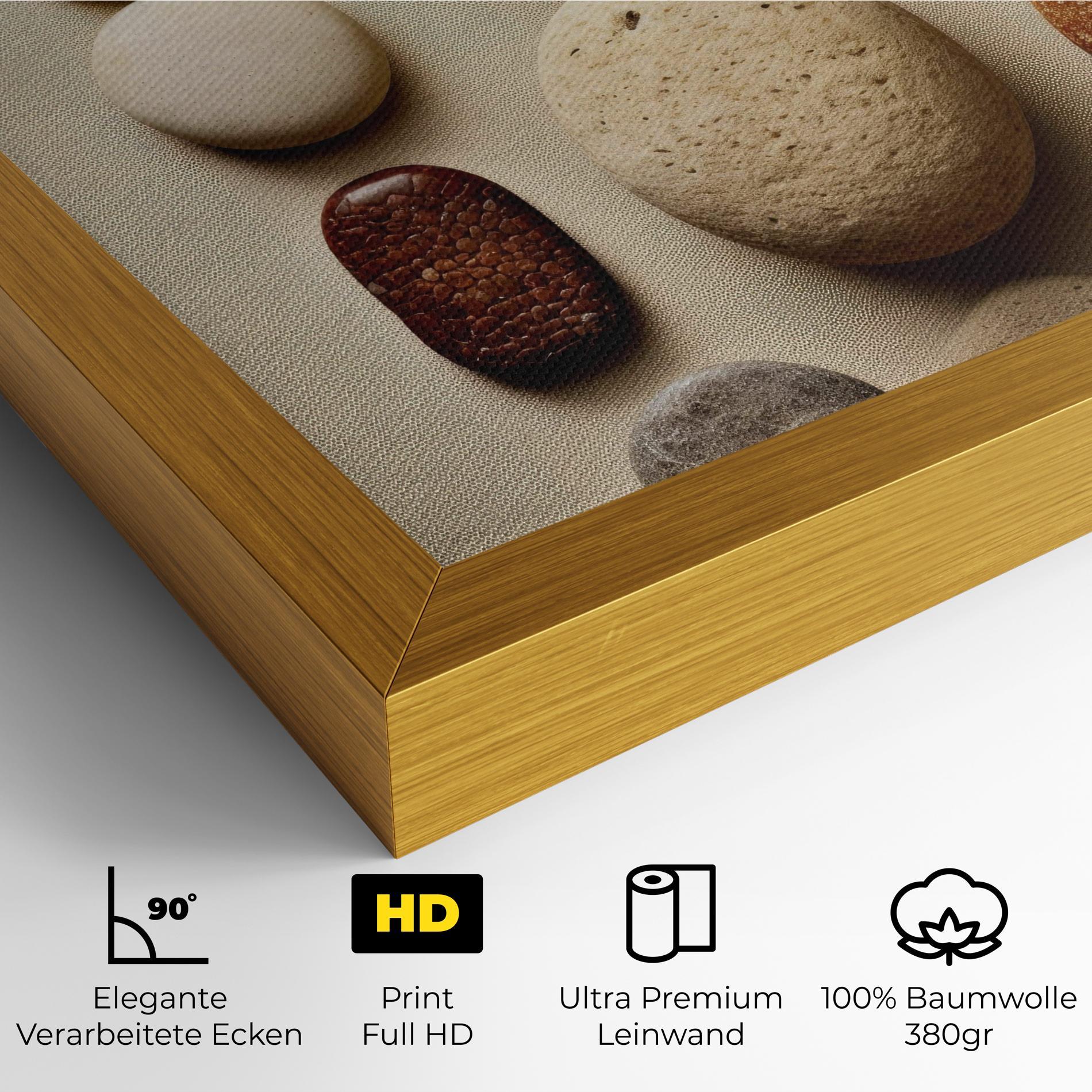 Leinwandbild Massage Stones Sand mockup 4
