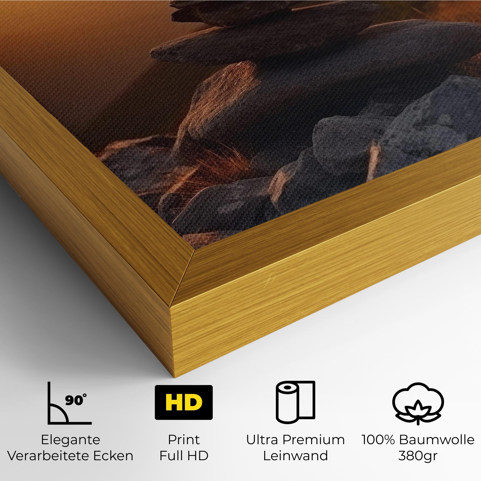 Leinwandbild Nature Sunset Stones mockup 4