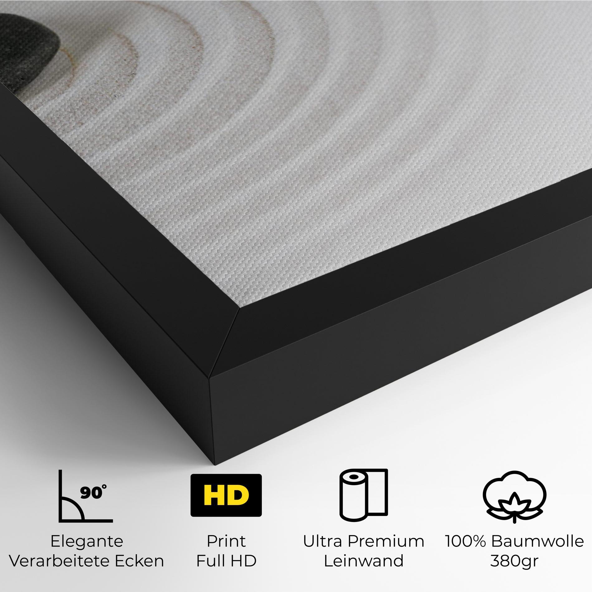 Leinwandbild Black Stones Sand mockup 4