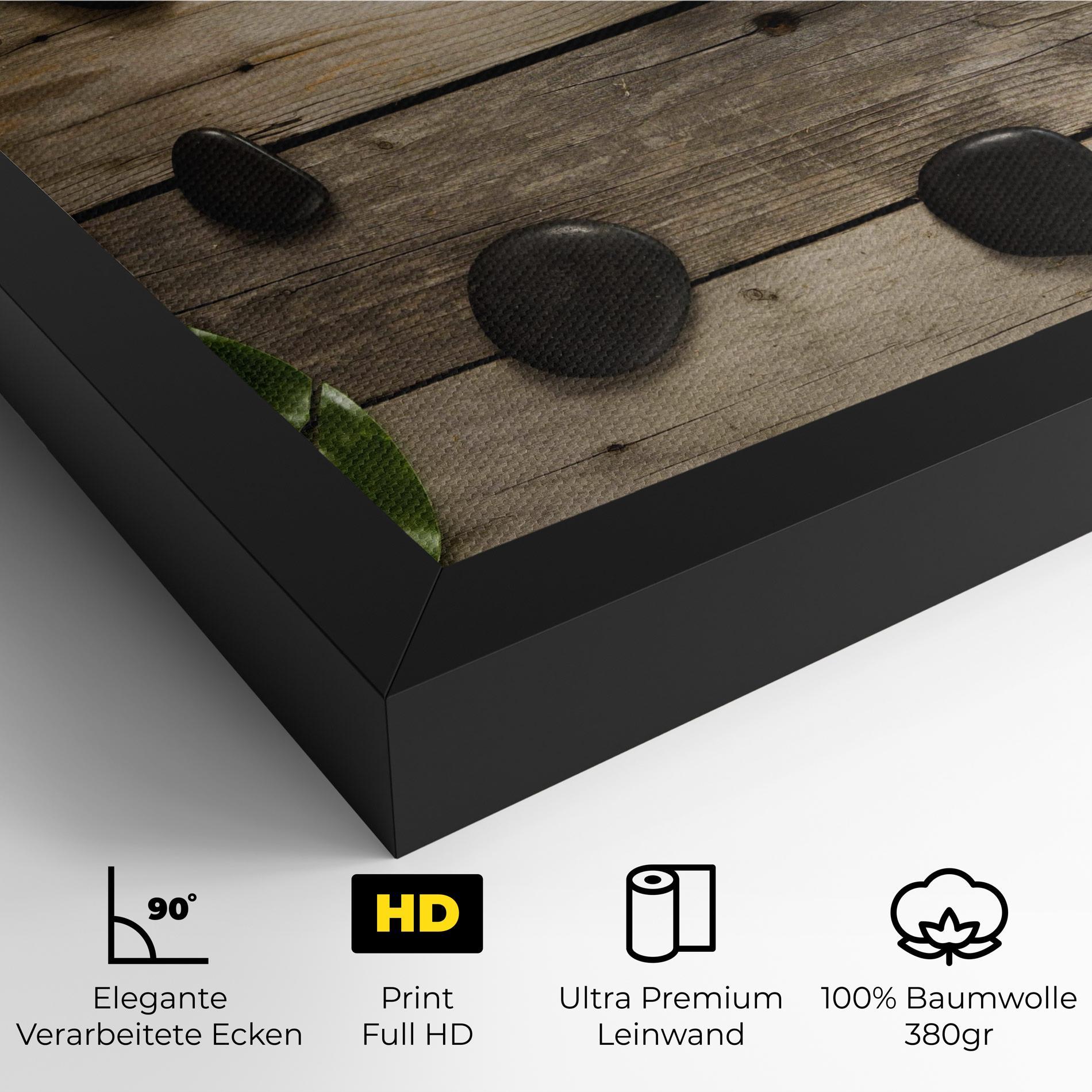 Leinwandbild Cotton Flowers Stones mockup 4