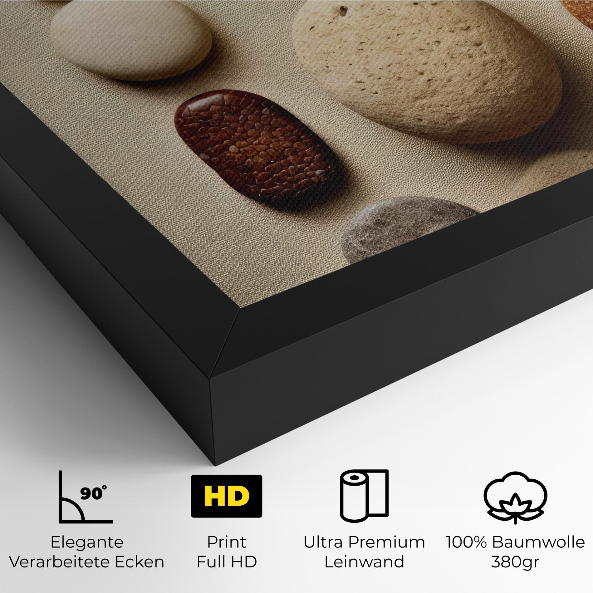 Leinwandbild Massage Stones Sand mockup 4