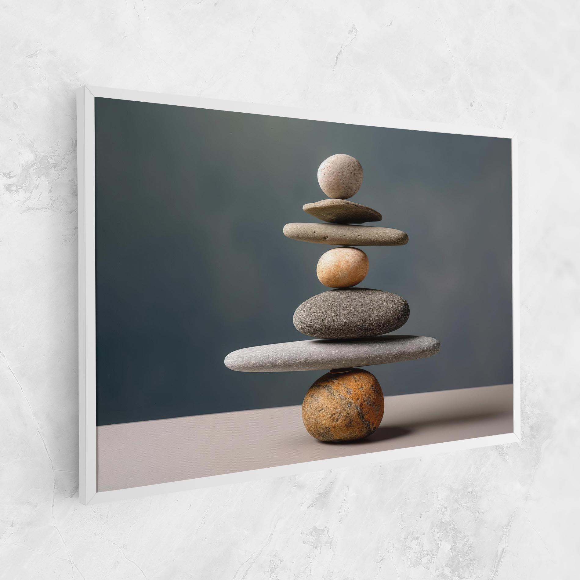 Leinwandbild Balance Pebbles Pyramid mockup 1