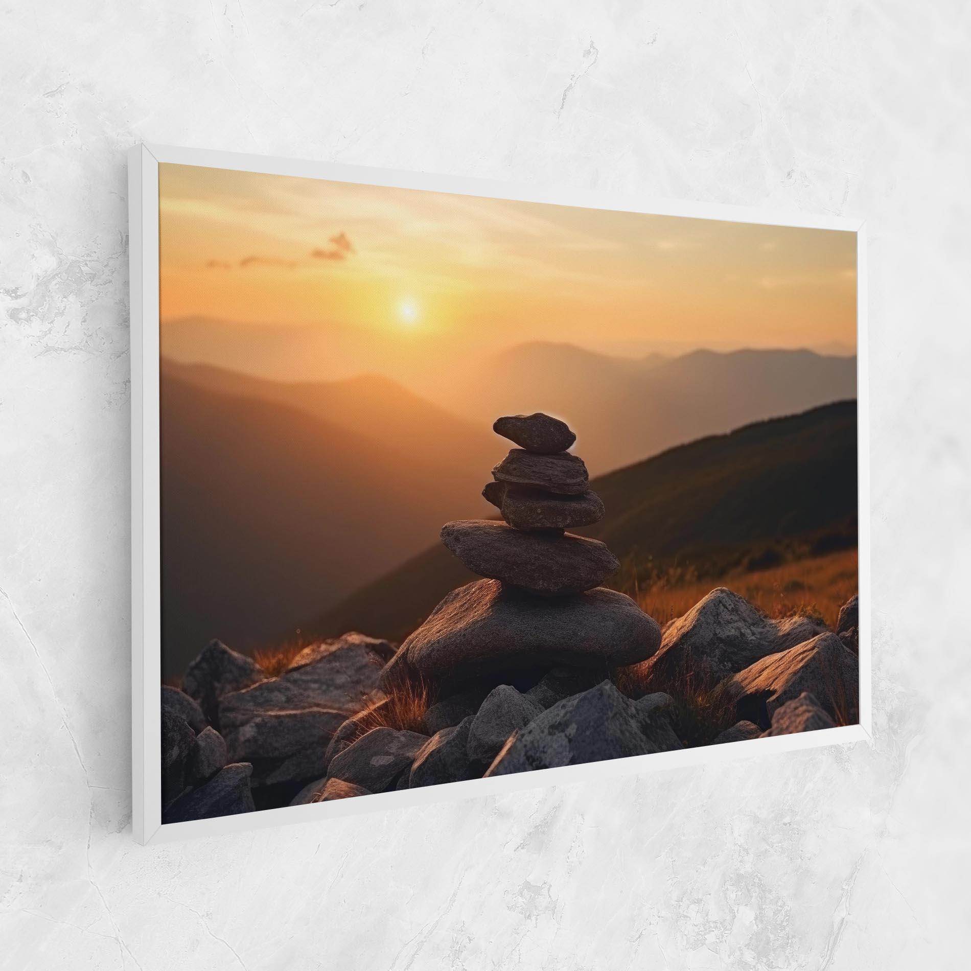 Leinwandbild Nature Sunset Stones mockup 1