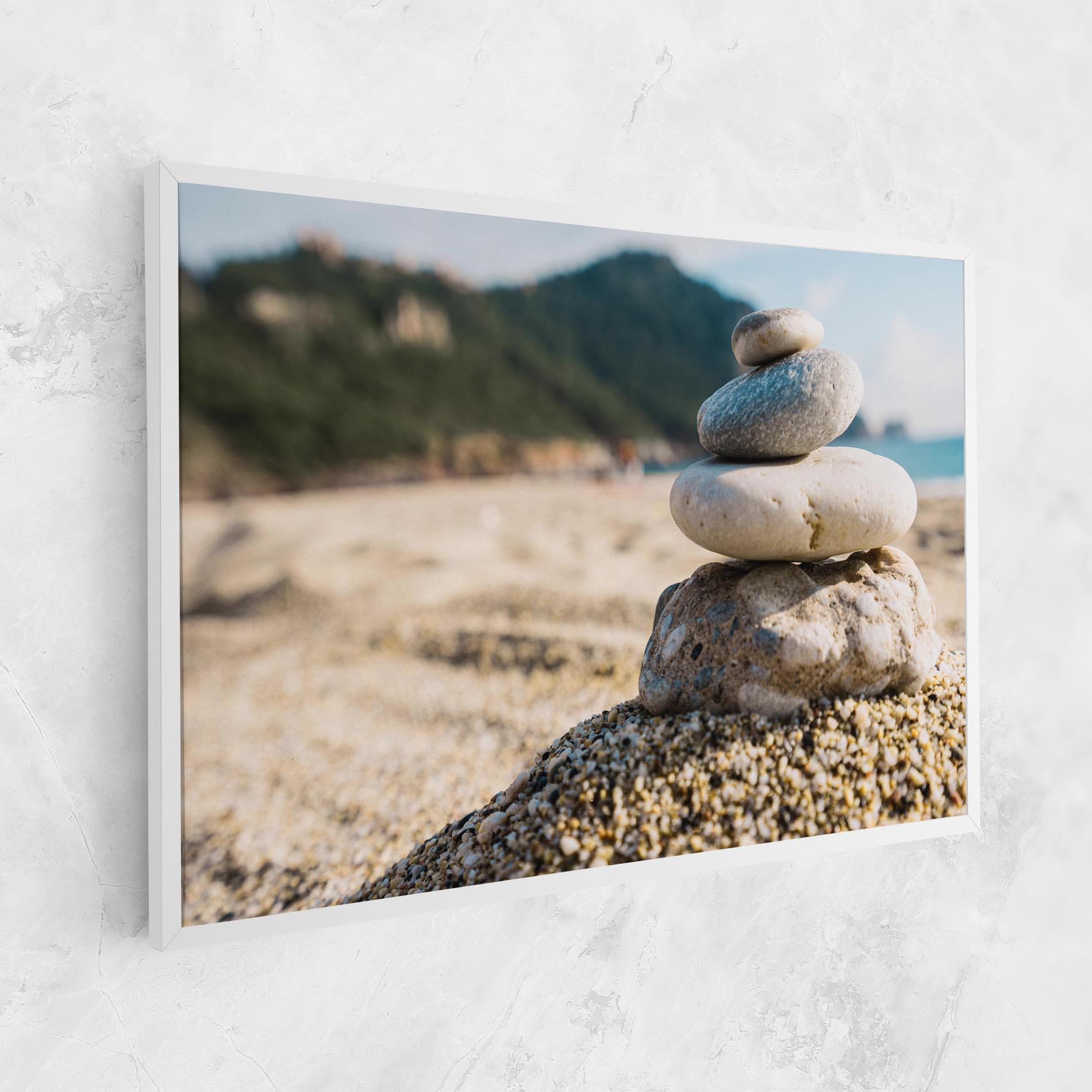 Leinwandbild Pyramid Stones Beach mockup 1