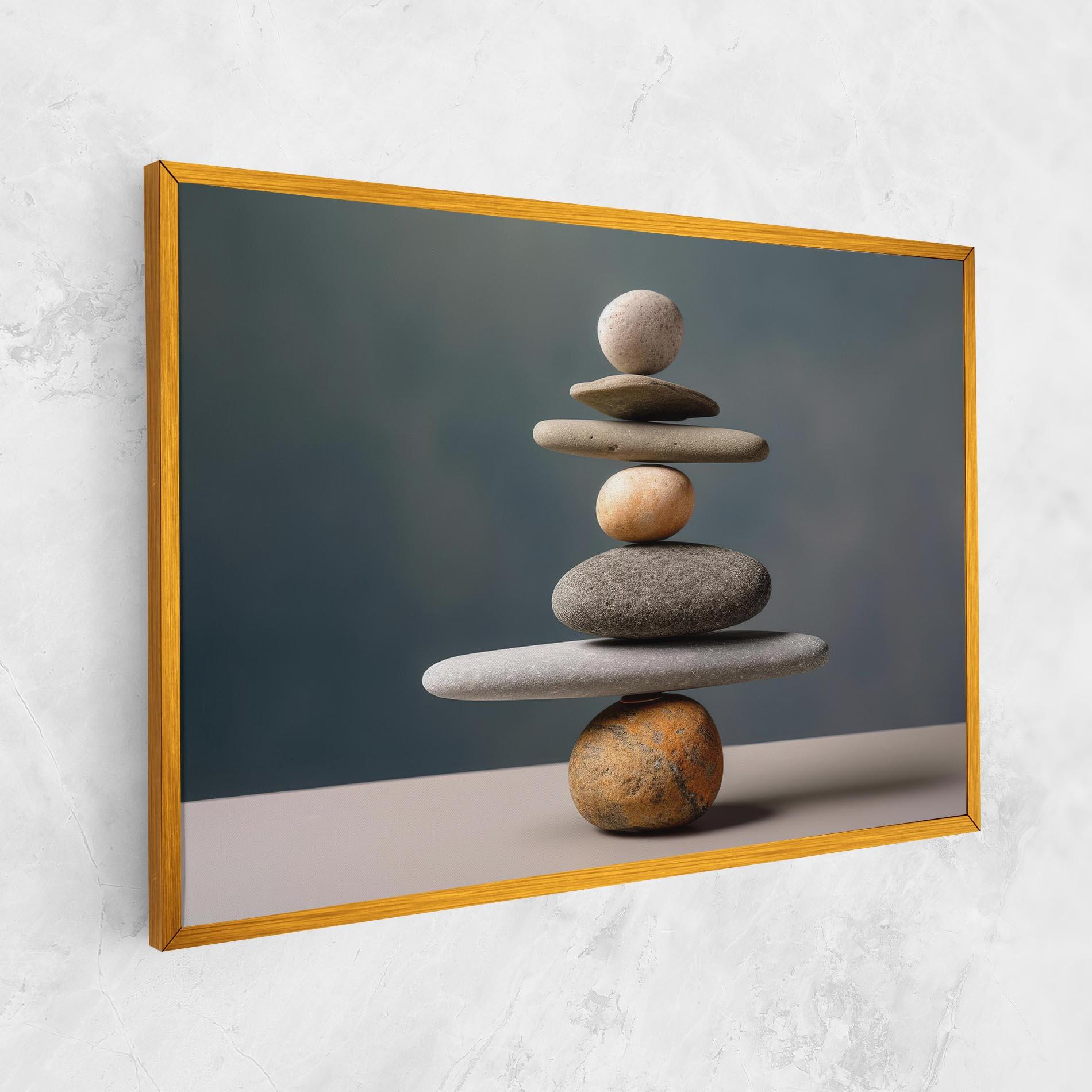 Leinwandbild Balance Pebbles Pyramid mockup 1