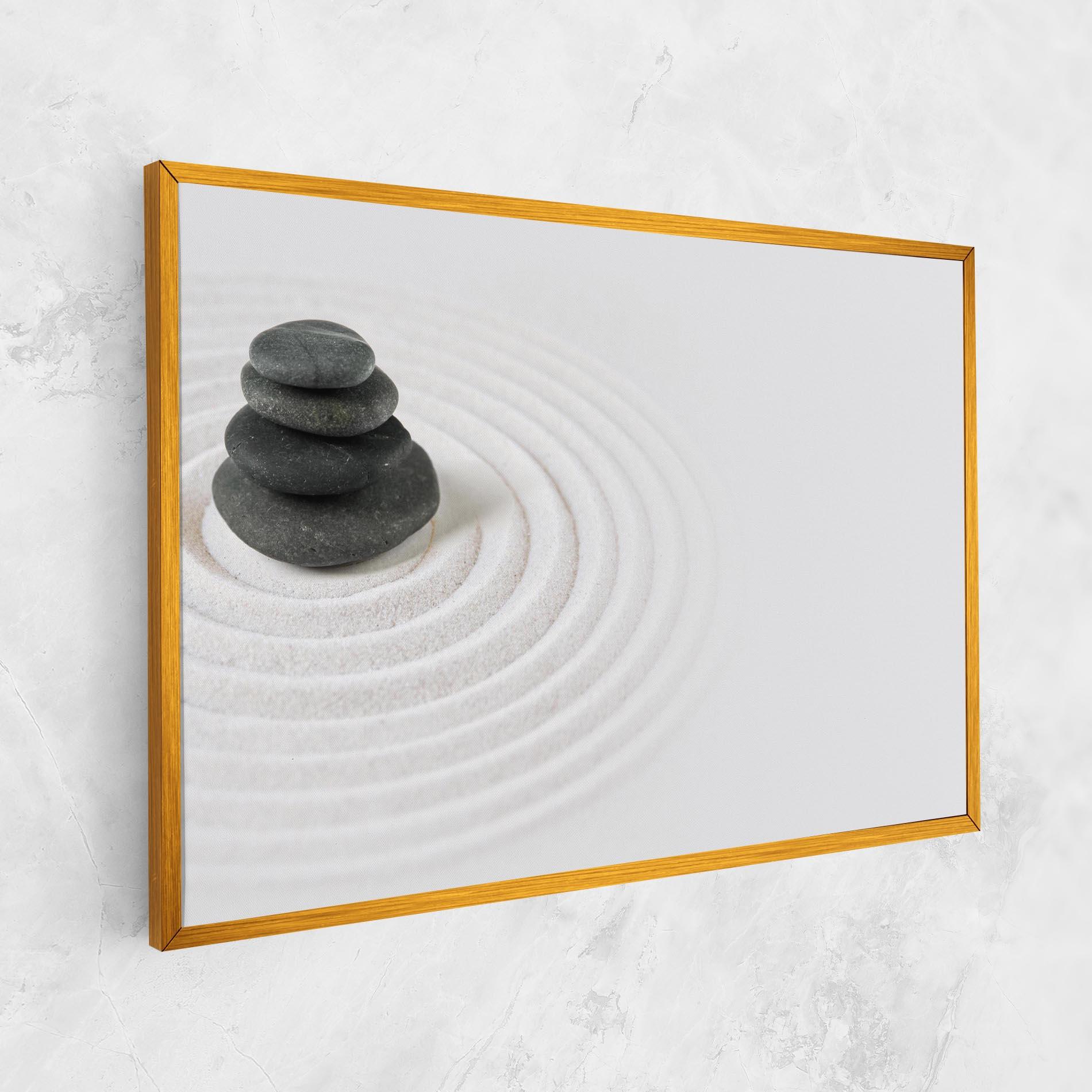 Leinwandbild Black Stones Sand mockup 1