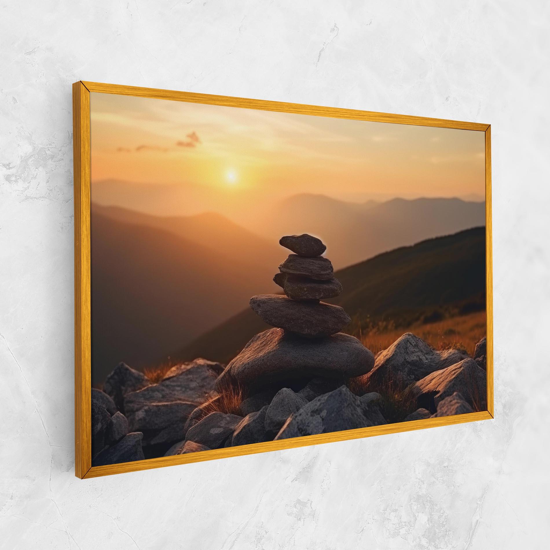 Leinwandbild Nature Sunset Stones mockup 1