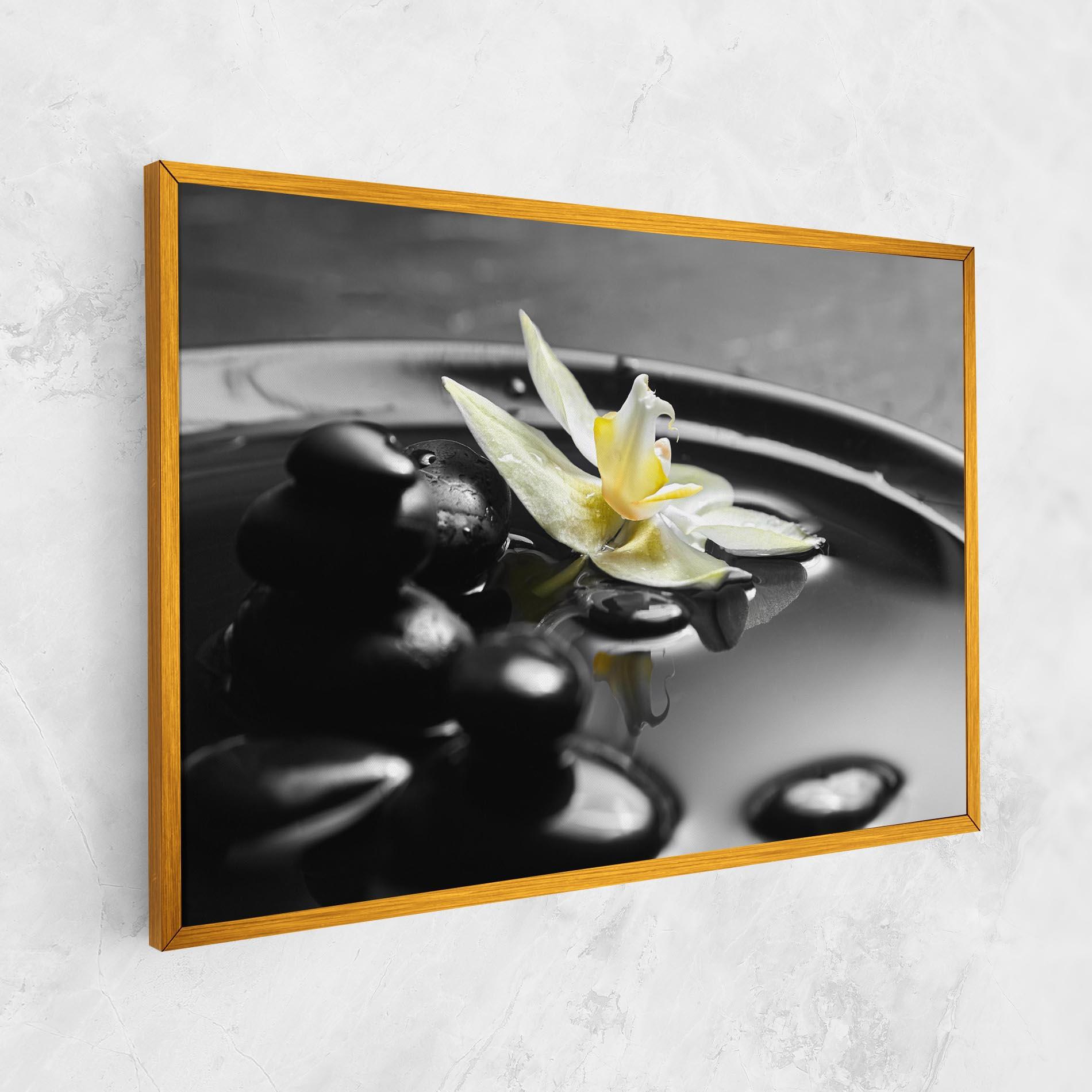 Leinwandbild Pebbles Yellow Flower mockup 1