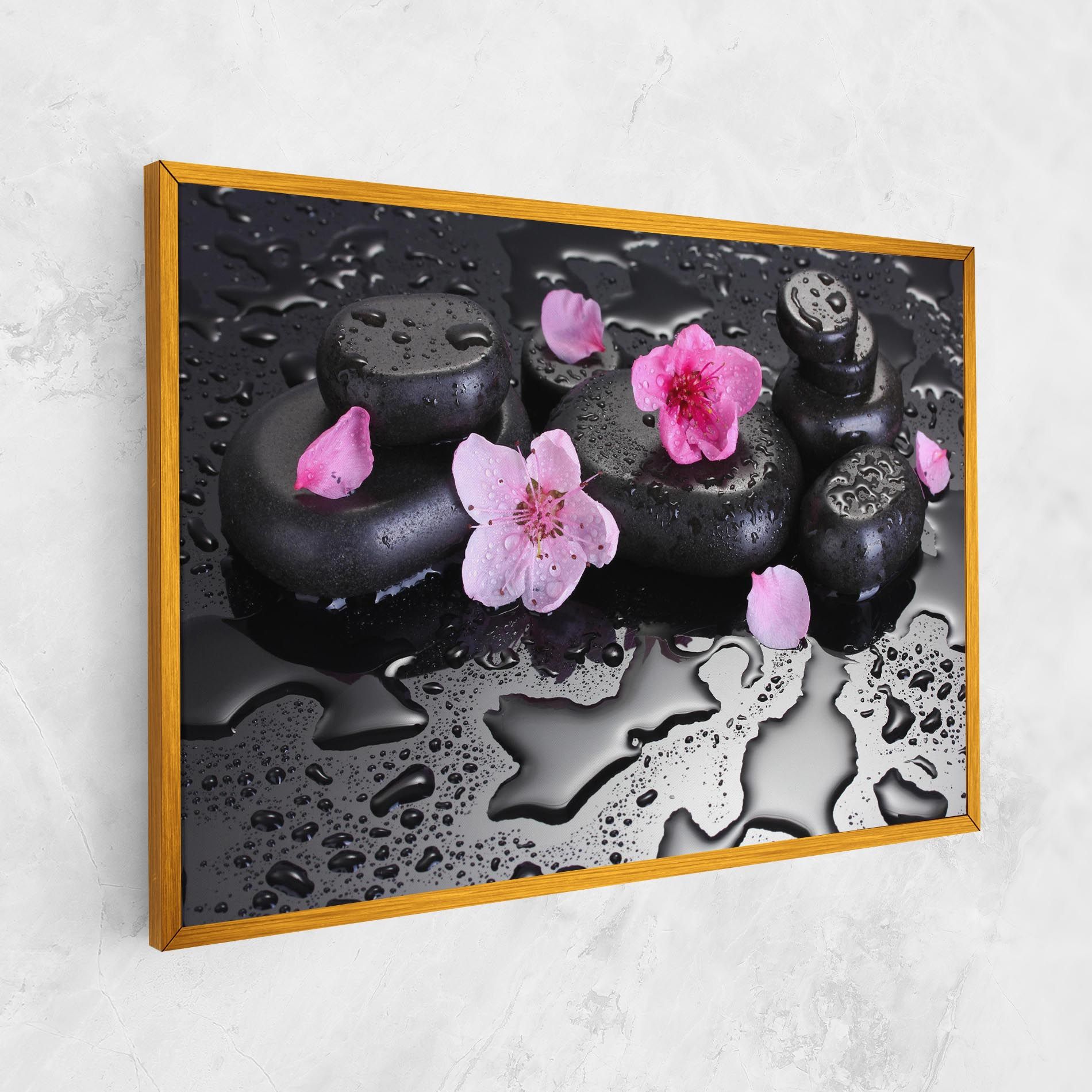 Pink Flowers Stones mockup 1