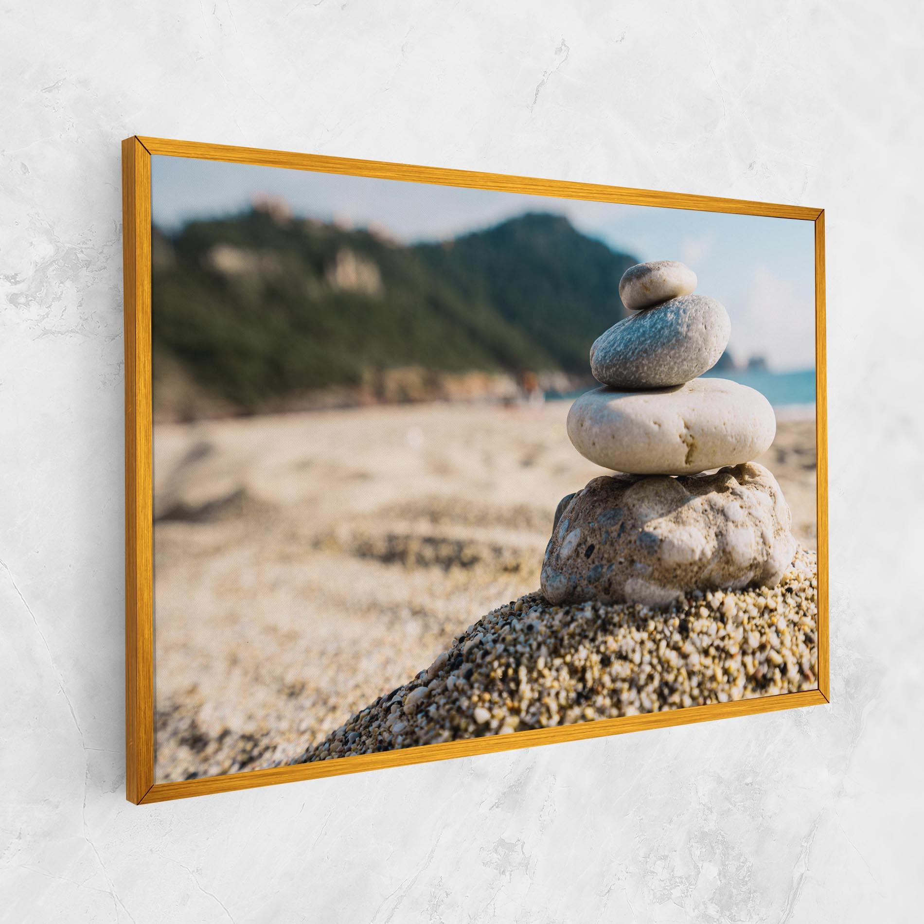 Leinwandbild Pyramid Stones Beach mockup 1