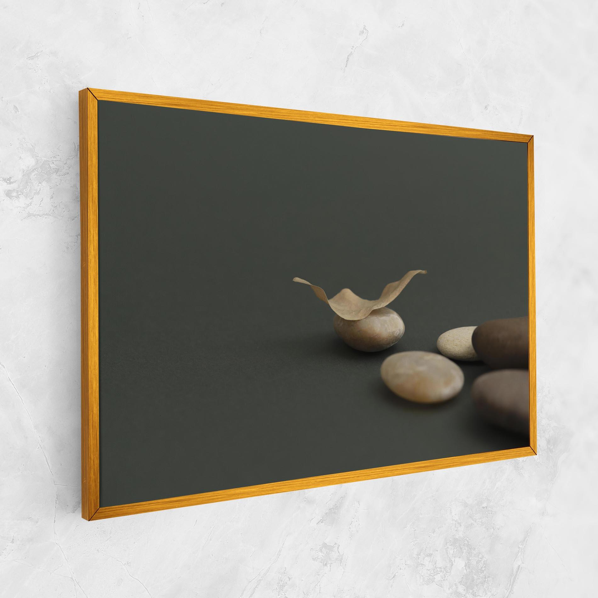 Leinwandbild Zen Stones On Green mockup 1
