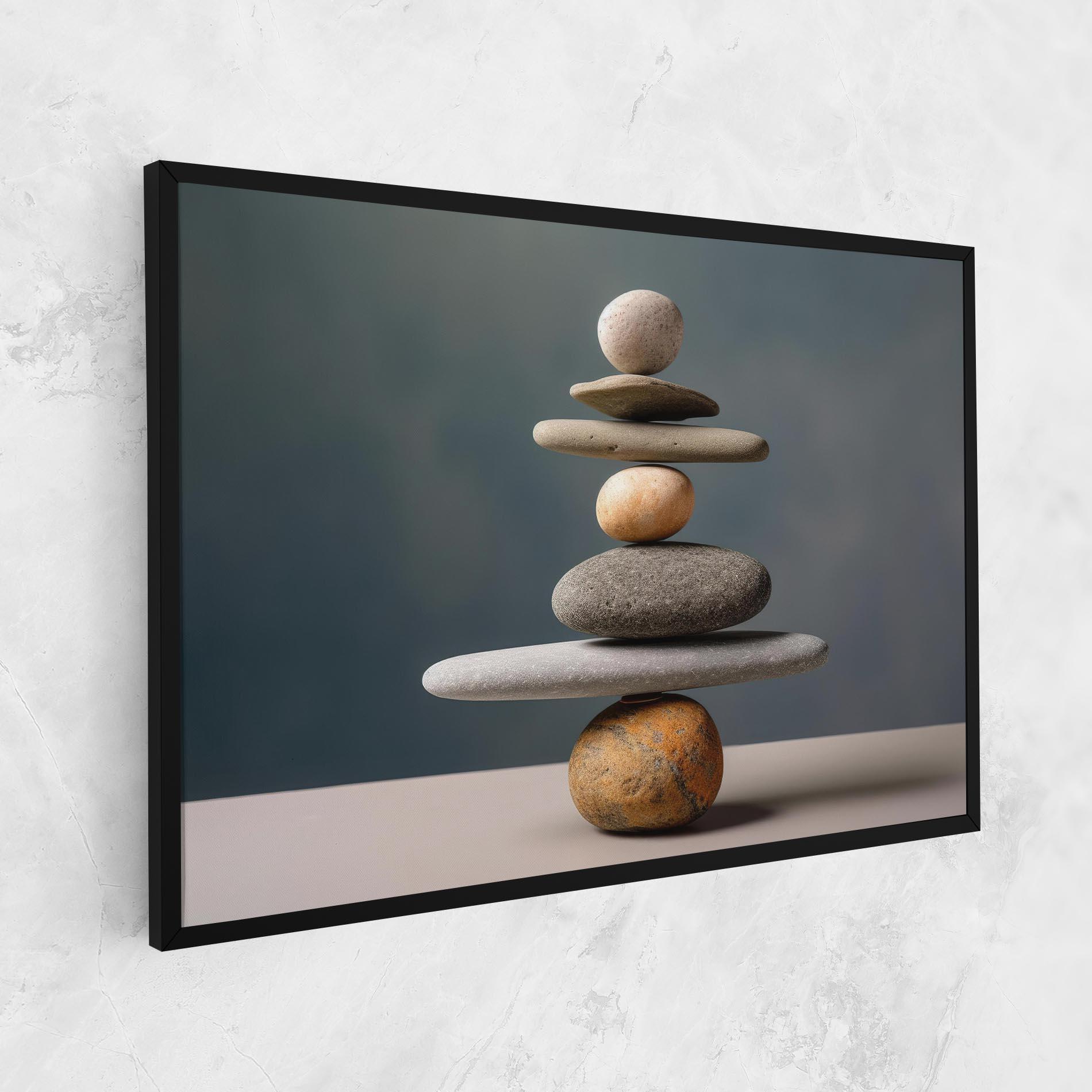 Leinwandbild Balance Pebbles Pyramid mockup 1