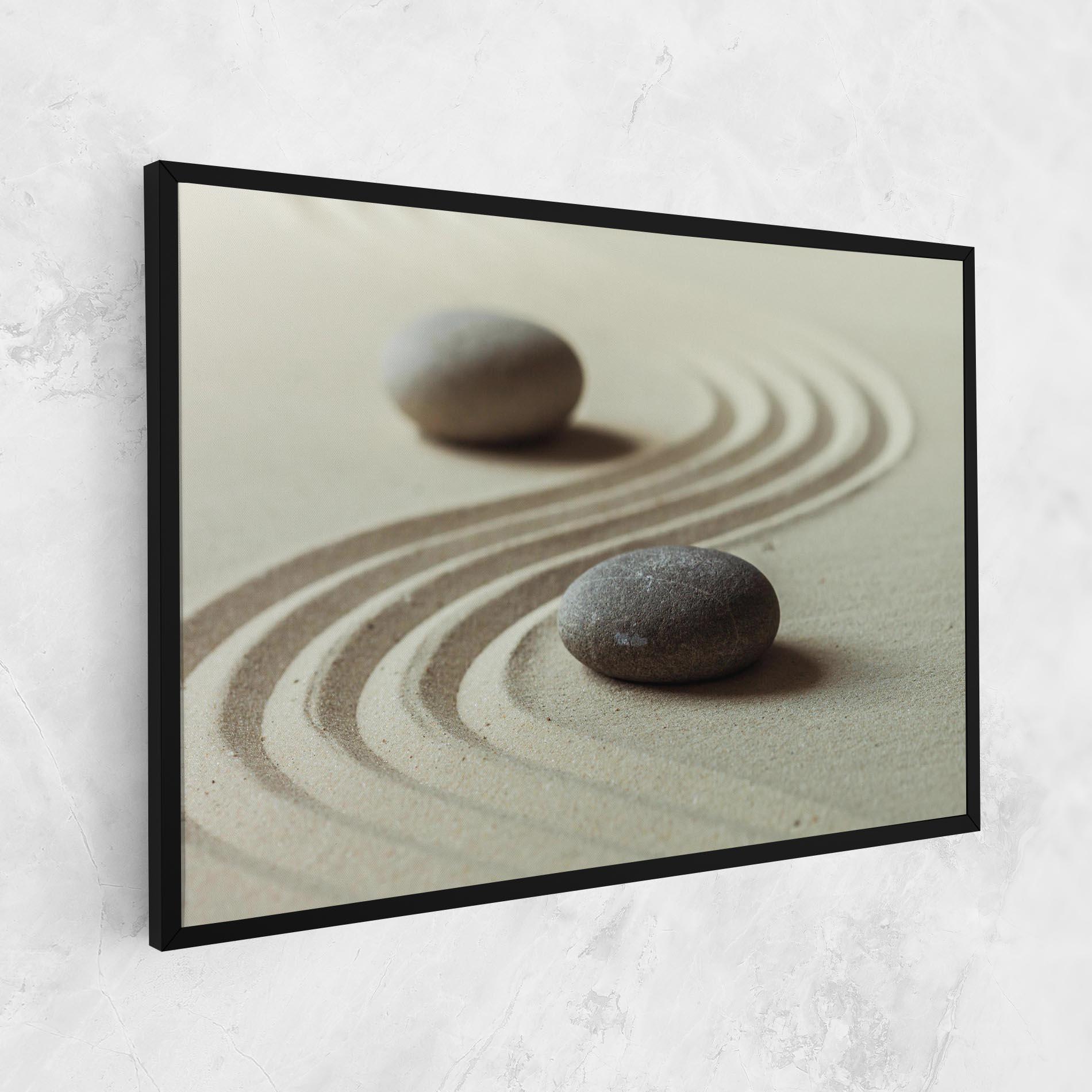 Leinwandbild Cream Sand Stones mockup 1