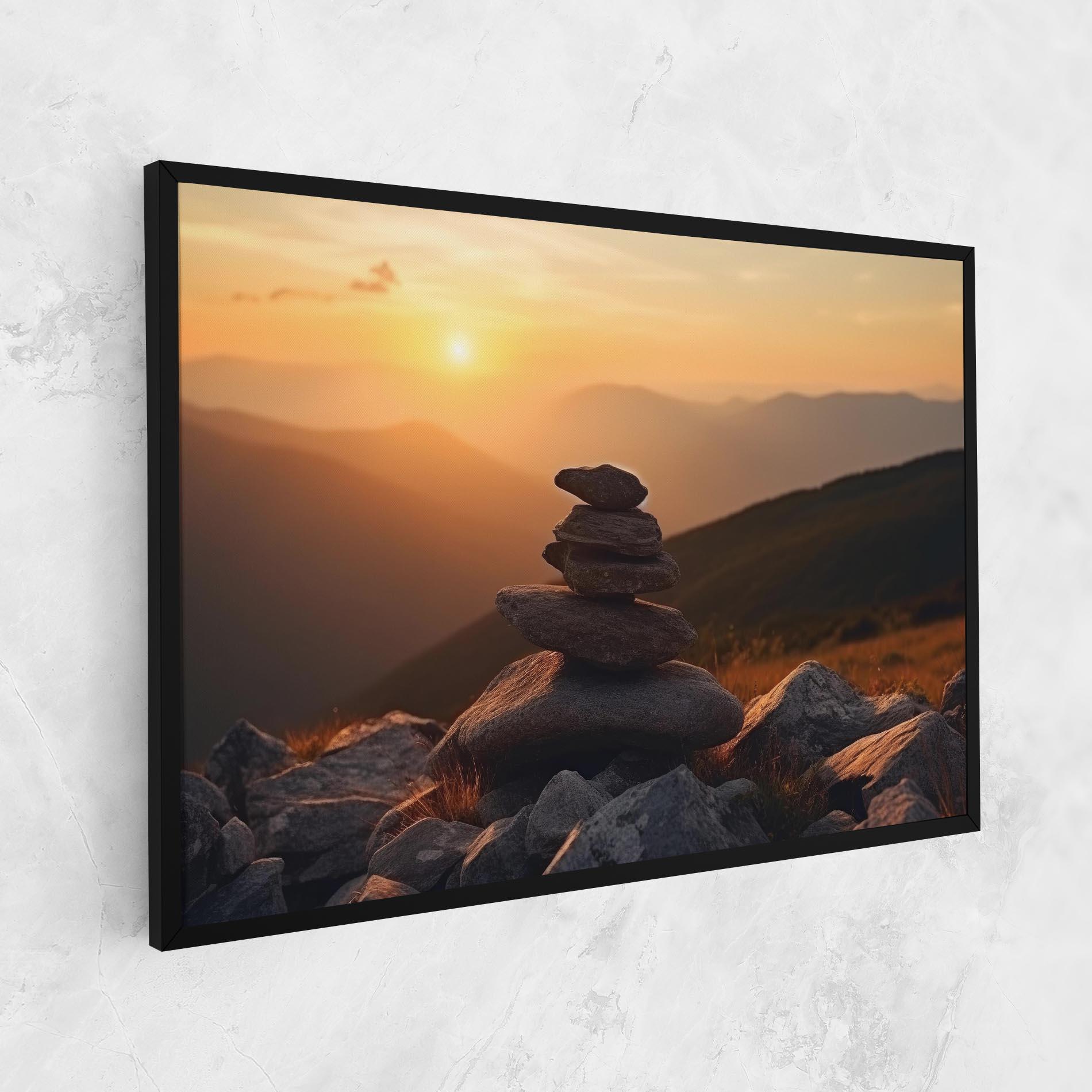 Leinwandbild Nature Sunset Stones mockup 1