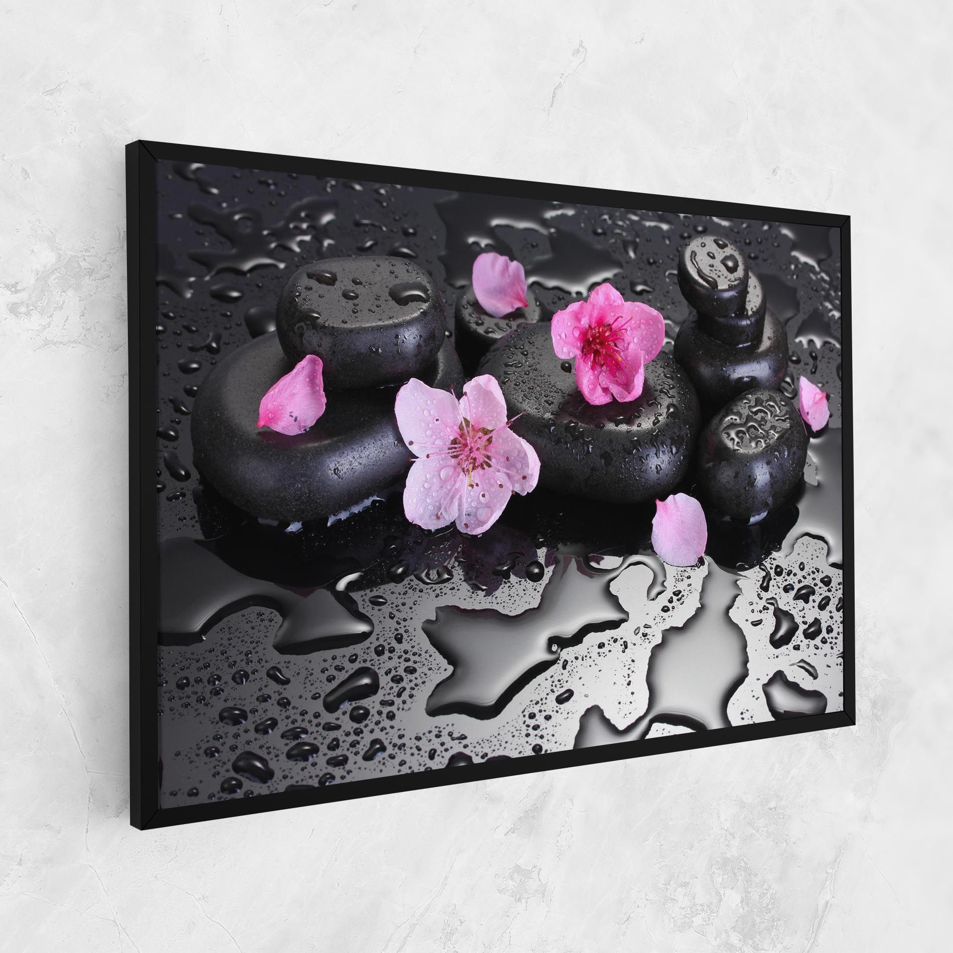 Pink Flowers Stones mockup 1