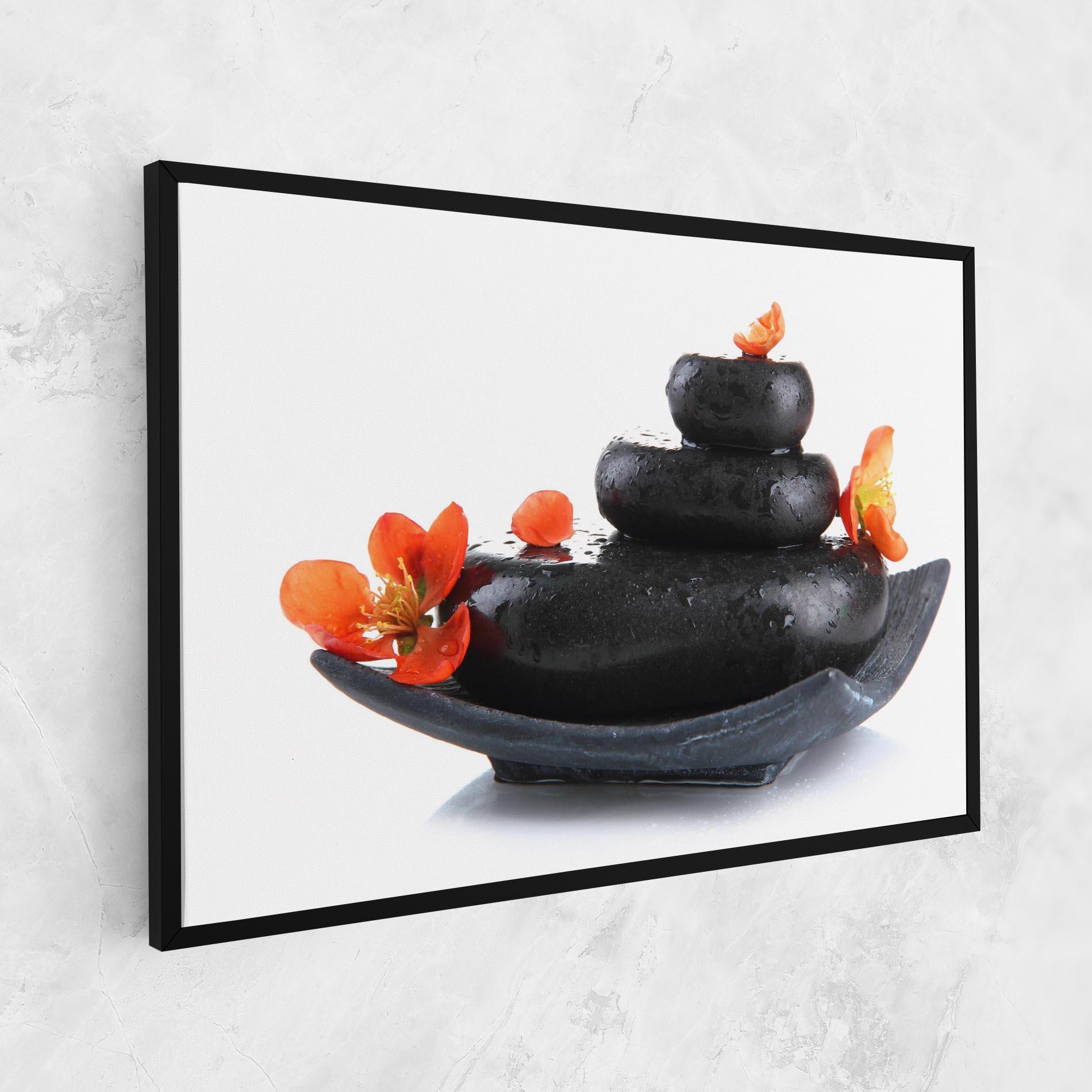 Leinwandbild Spa Stones Flowers mockup 1
