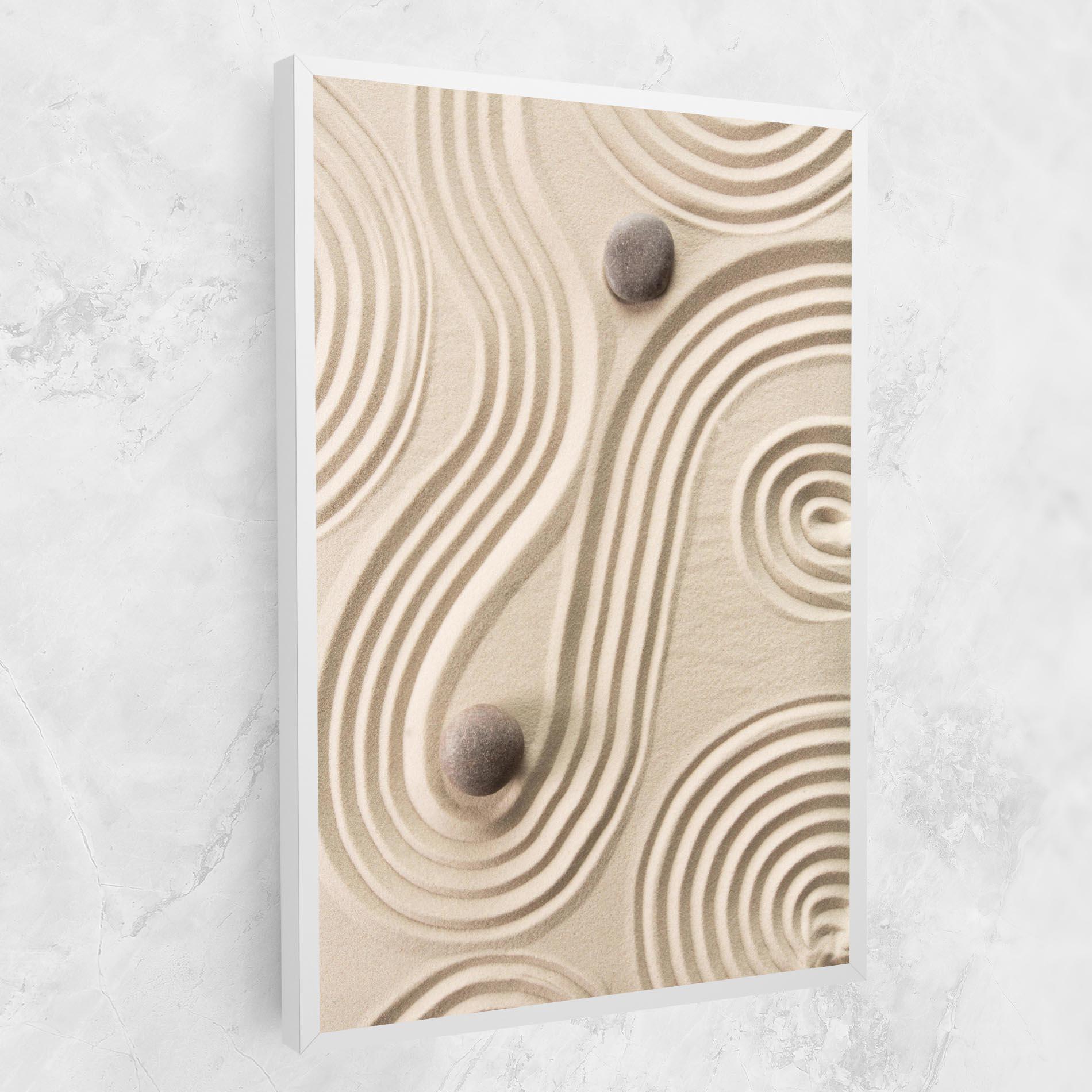 Leinwandbild Cream Zen Stones mockup 1